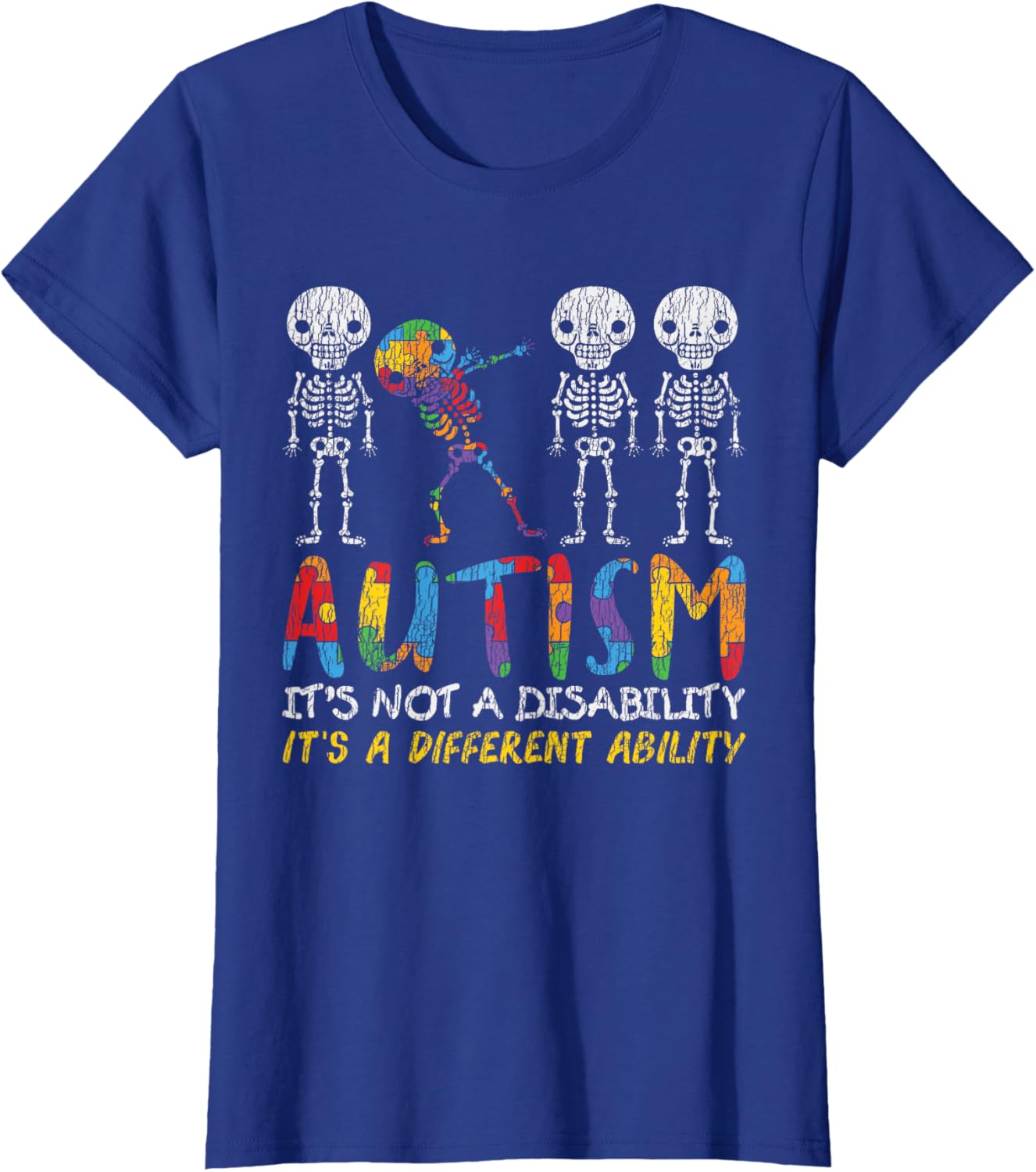 Autism Awerness - Skeleton Dabbing Autistic Kids Awareness