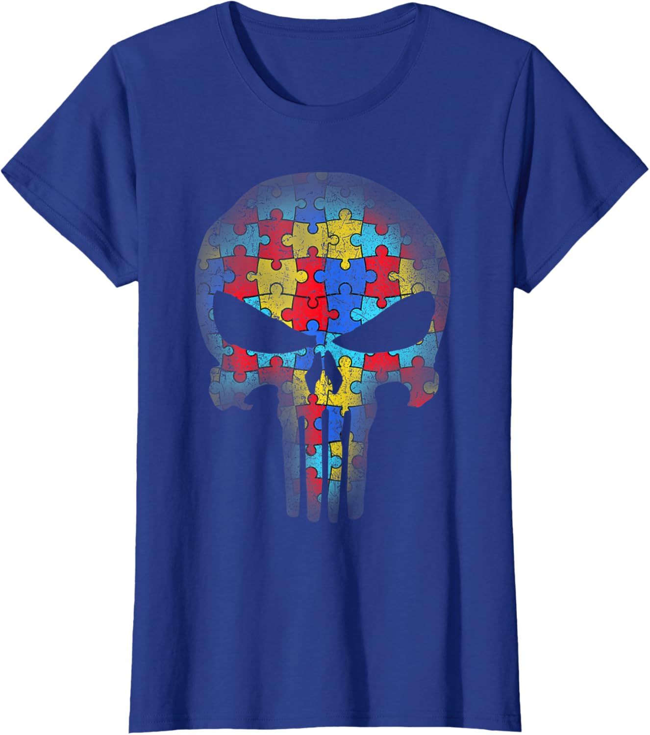Skull Autism Awareness Puzzle Piece Mens Womens Kids