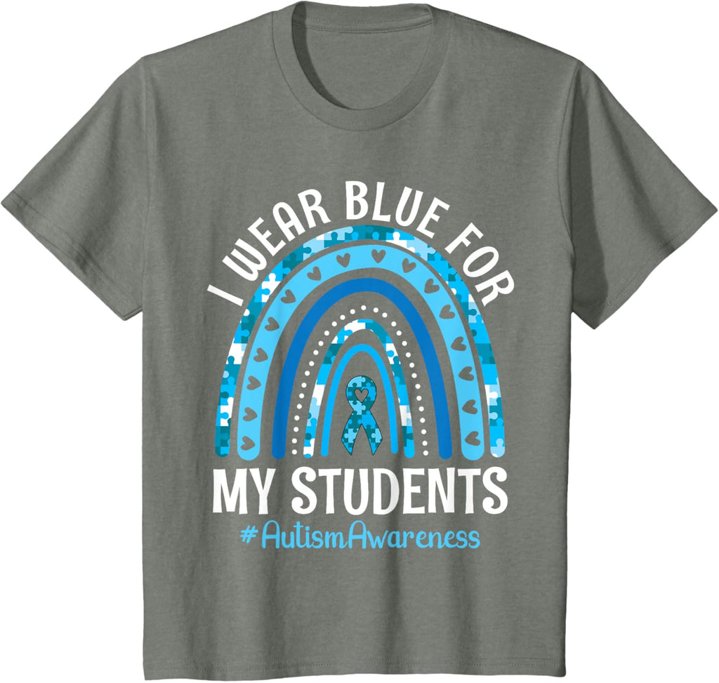 Happy Teacher I Wear Blue For My Students Autism Awareness