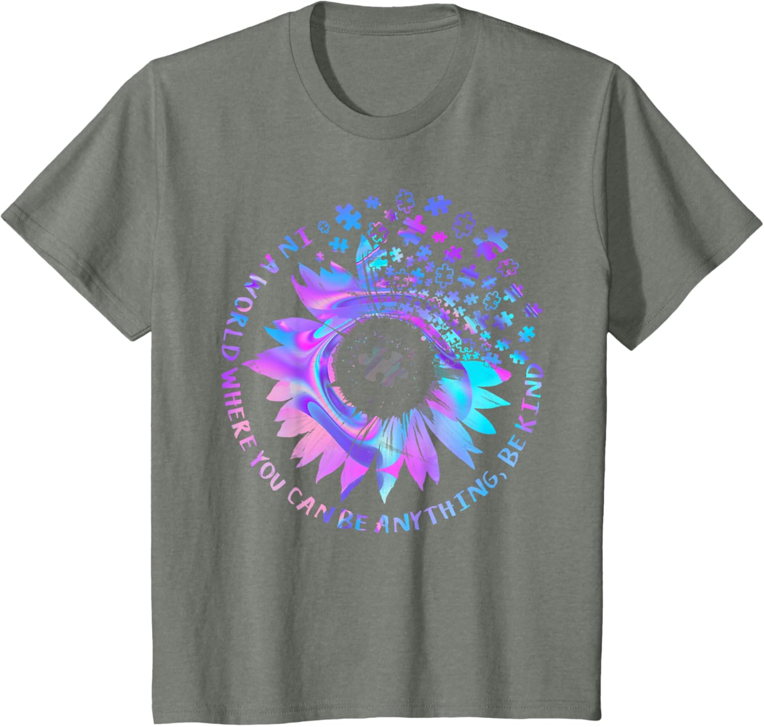 Be Kind Autism Awareness Kindness Sunflower Tie Dye Puzzle