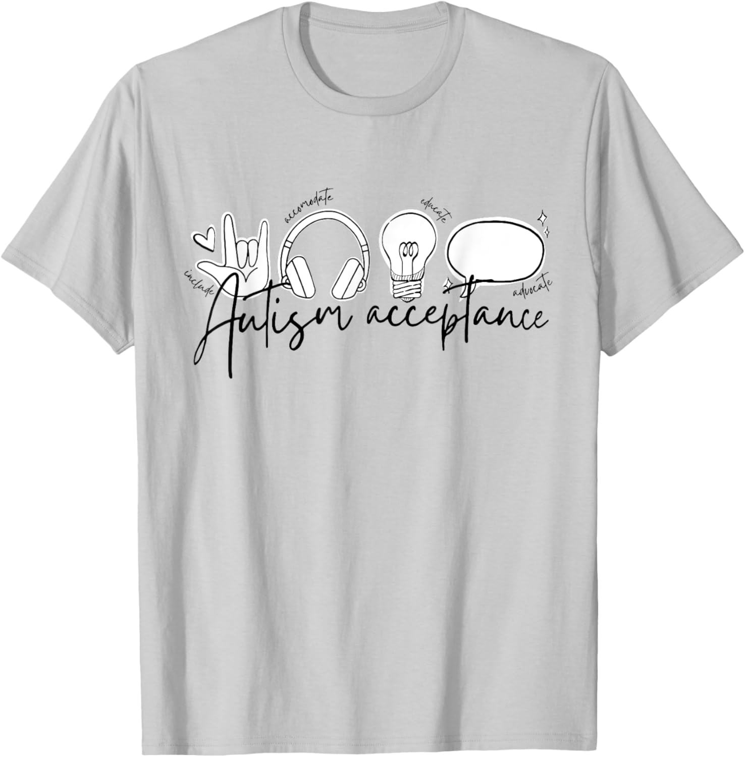 Autism Awareness Acceptance Shirt Support Mom Women Kid