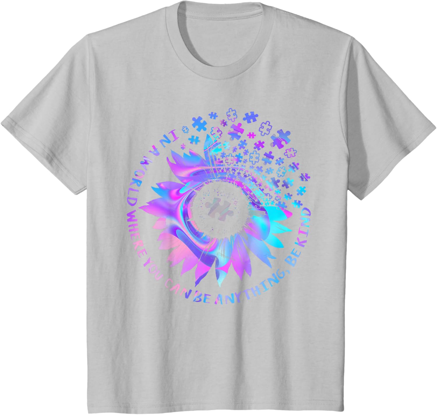 Be Kind Autism Awareness Kindness Sunflower Tie Dye Puzzle