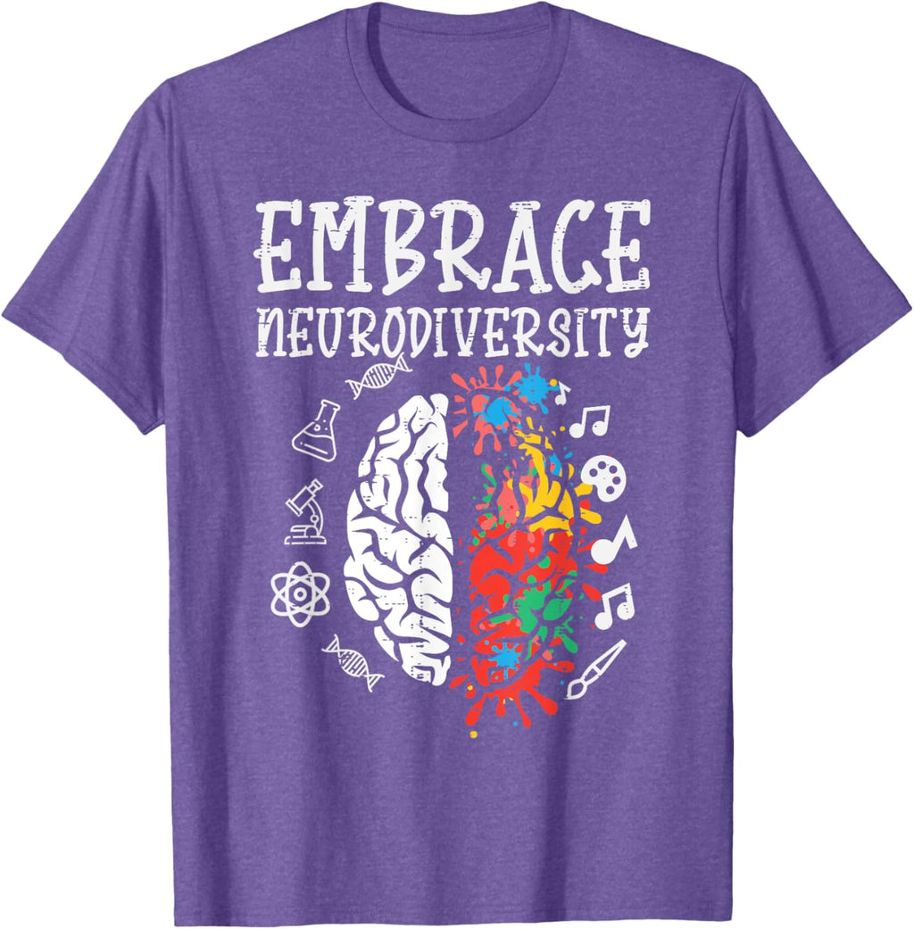 Embrace Neurodiversity Autism Awareness ASD Men Women Kids