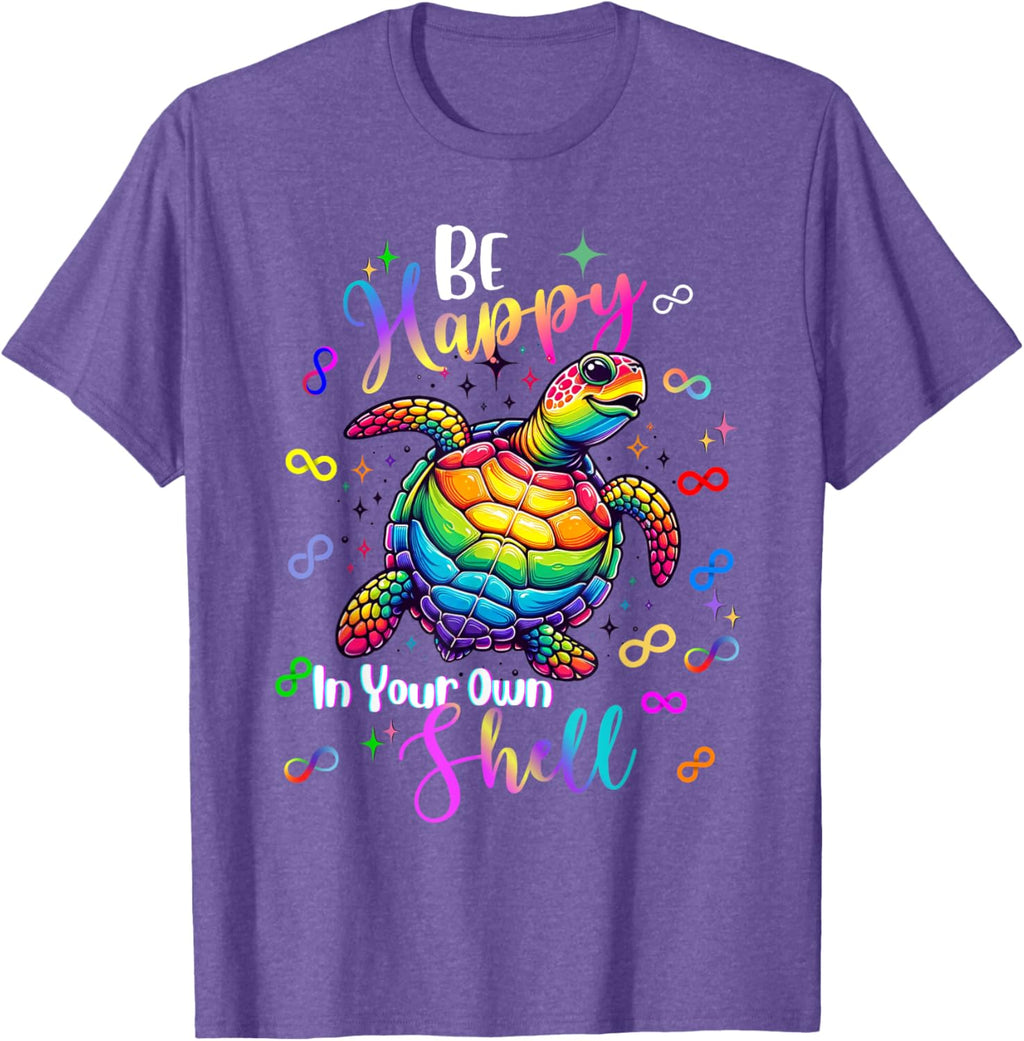 Rainbow Turtle Be Happy In Your Own Shell Autism Awareness