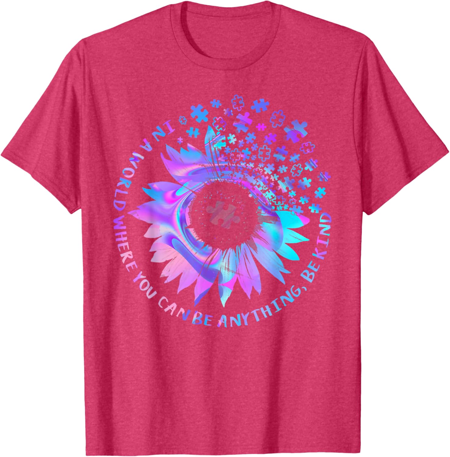 Be Kind Autism Awareness Kindness Sunflower Tie Dye Puzzle