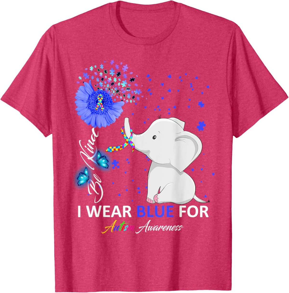 I Wear Blue Autism Awareness - Elephant Autism Awareness
