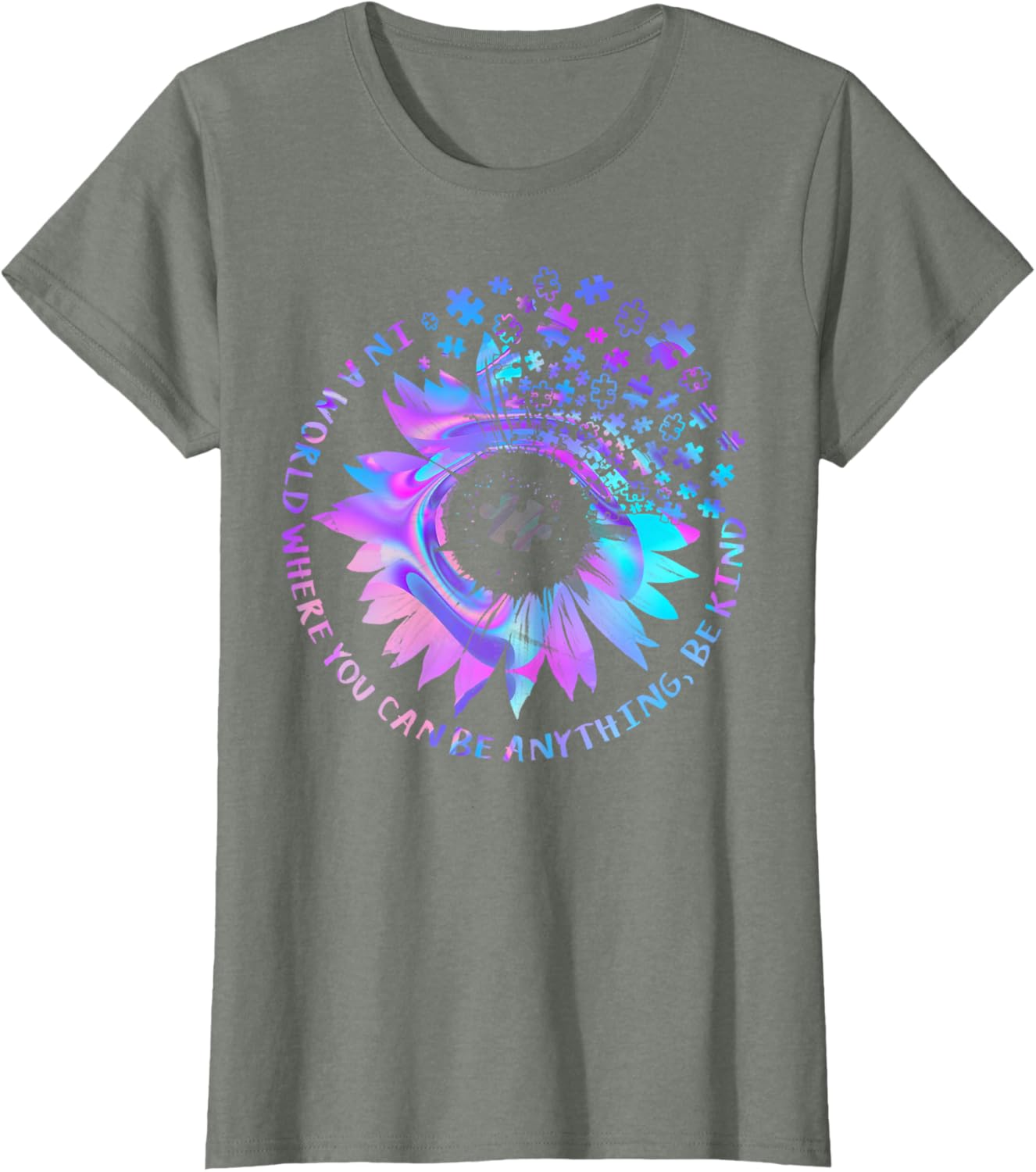 Be Kind Autism Awareness Kindness Sunflower Tie Dye Puzzle