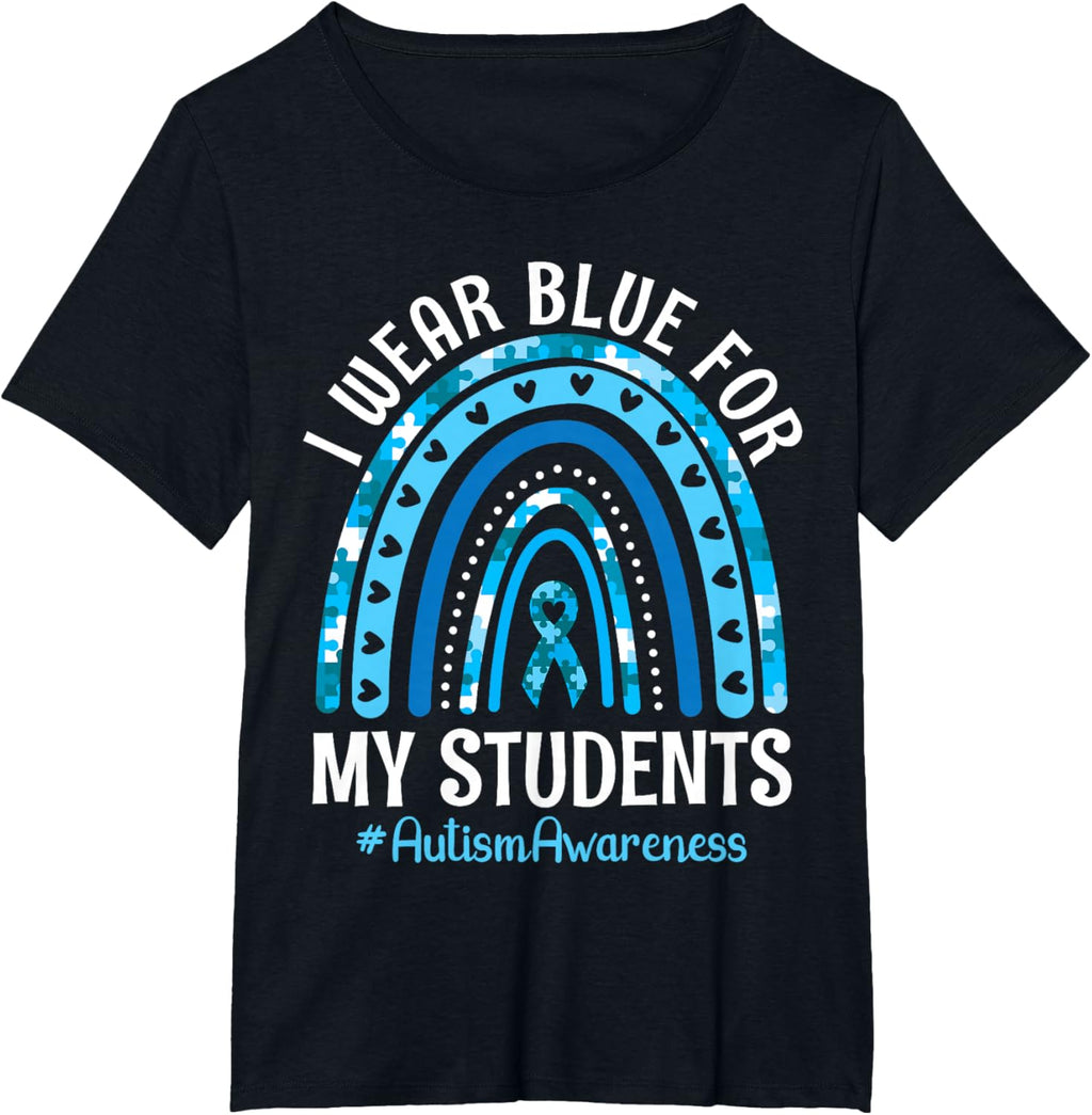 Happy Teacher I Wear Blue For My Students Autism Awareness