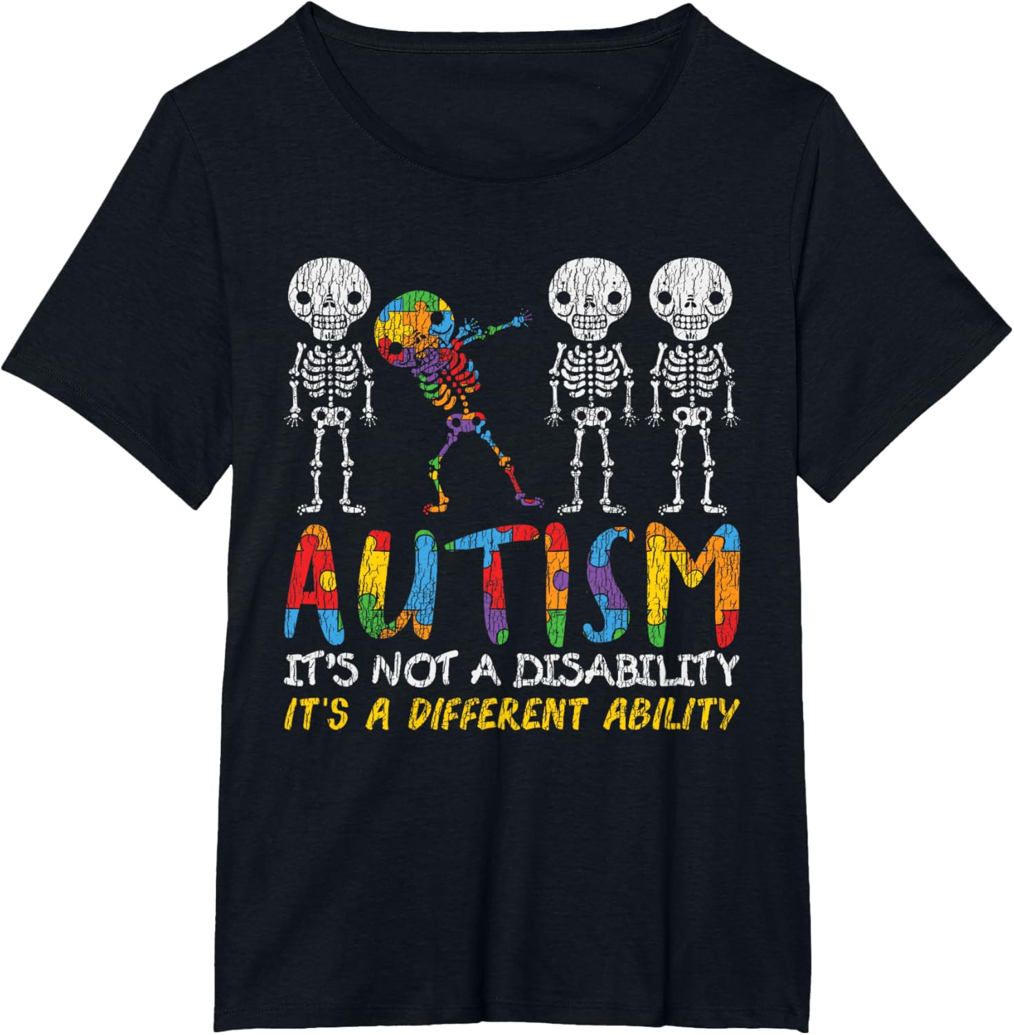 Autism Awerness - Skeleton Dabbing Autistic Kids Awareness