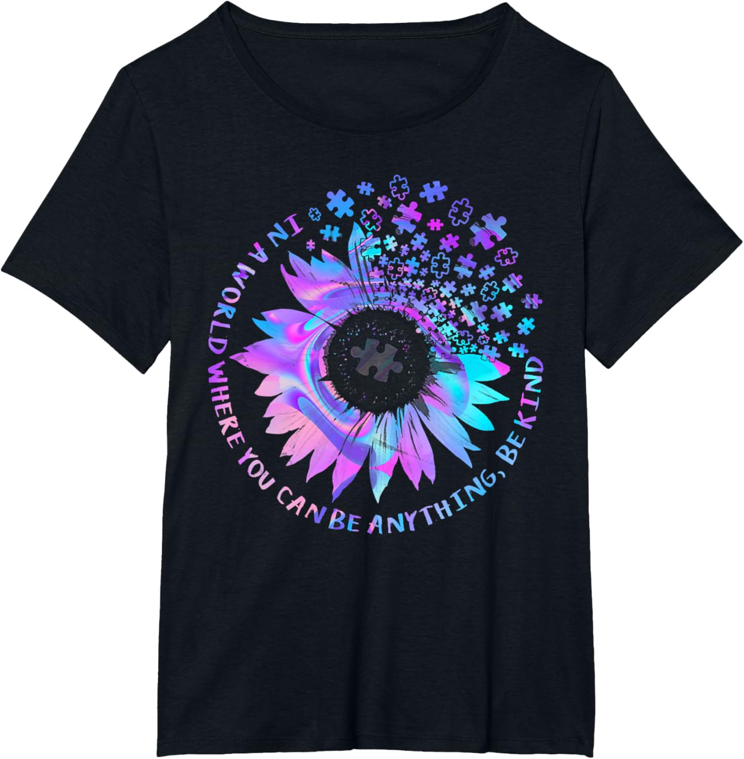 Be Kind Autism Awareness Kindness Sunflower Tie Dye Puzzle