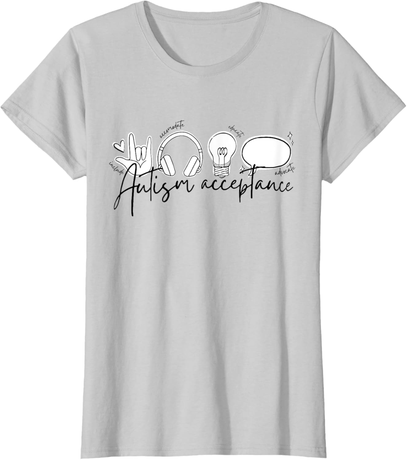 Autism Awareness Acceptance Shirt Support Mom Women Kid
