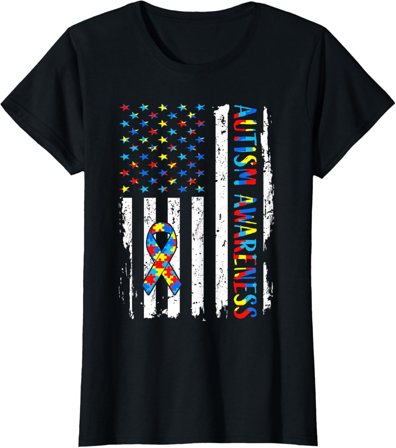Autism Awareness Mom Dad USA flag Autistic Awareness Autism