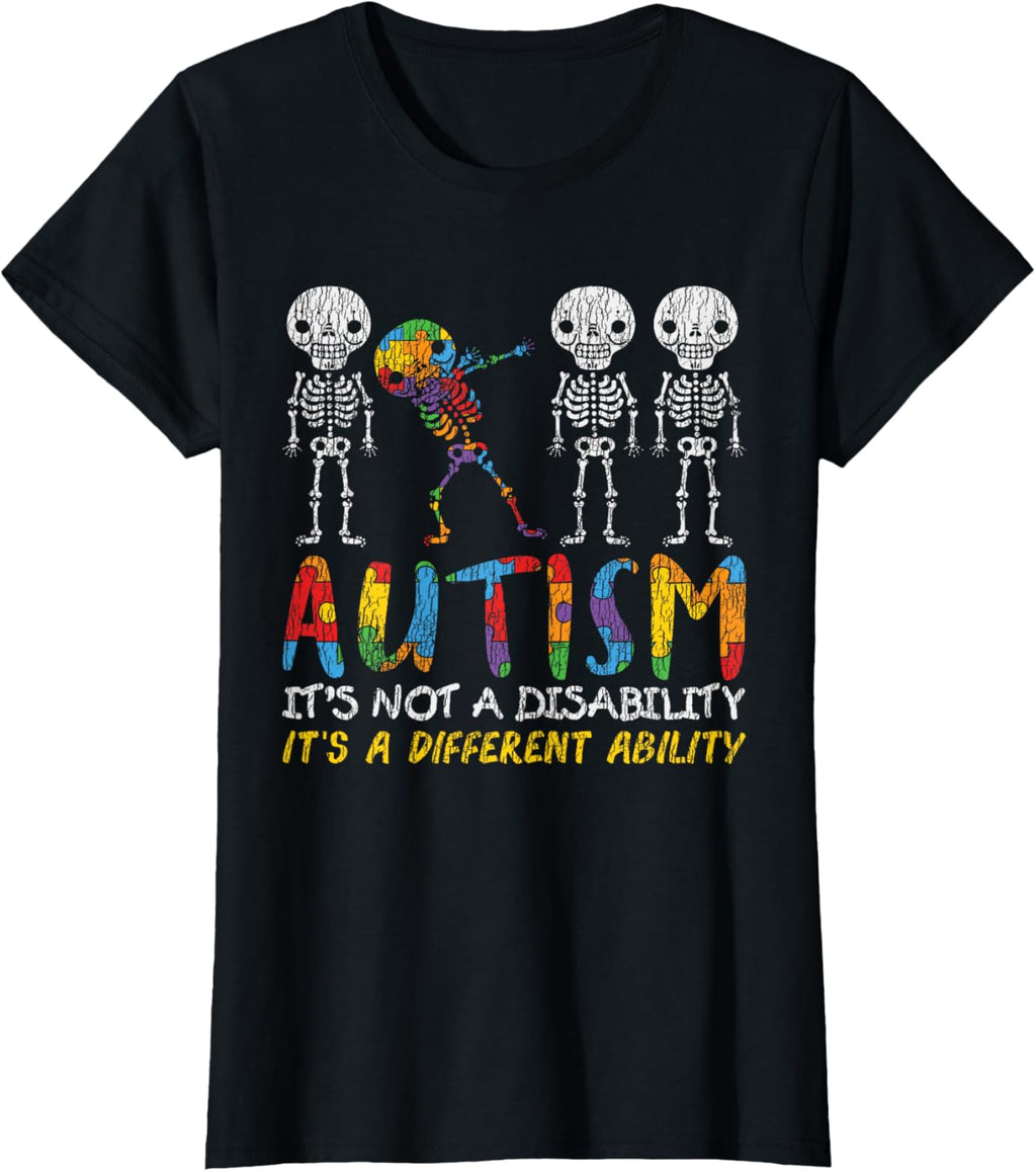 Autism Awerness - Skeleton Dabbing Autistic Kids Awareness