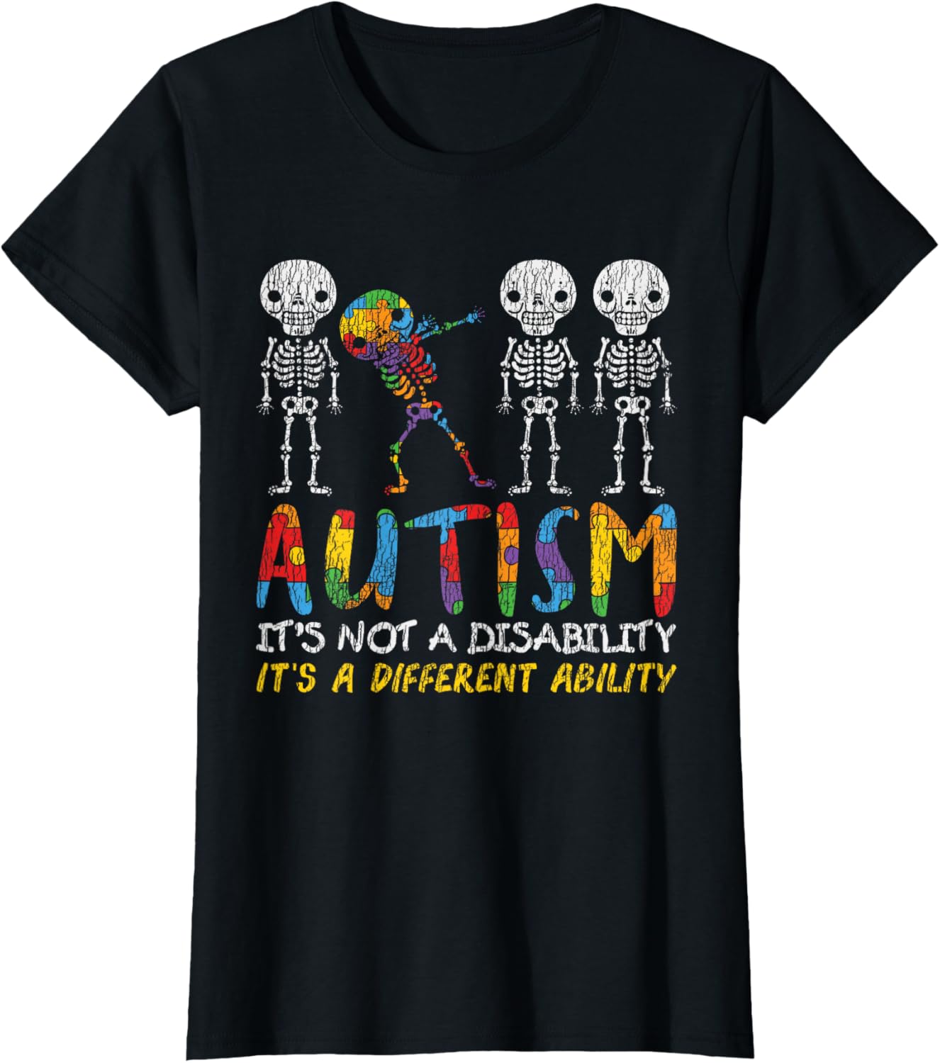Autism Awerness - Skeleton Dabbing Autistic Kids Awareness