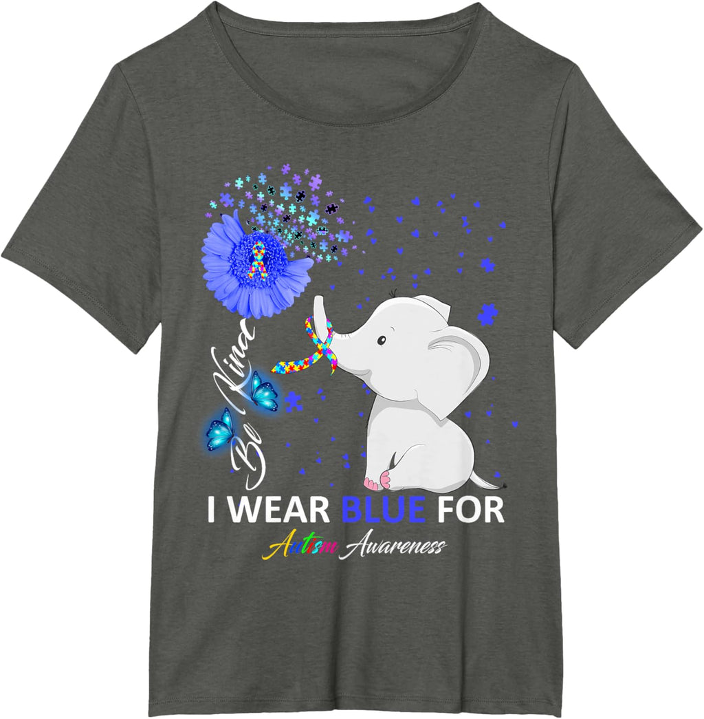 I Wear Blue Autism Awareness - Elephant Autism Awareness