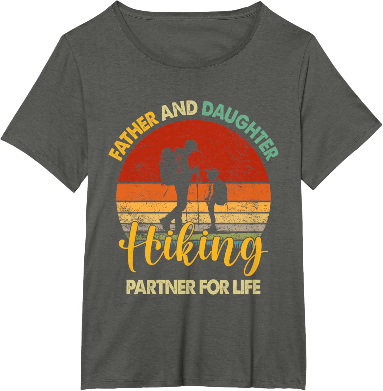 Retro Father Daughter Hiking Partner For Life Fathers Day