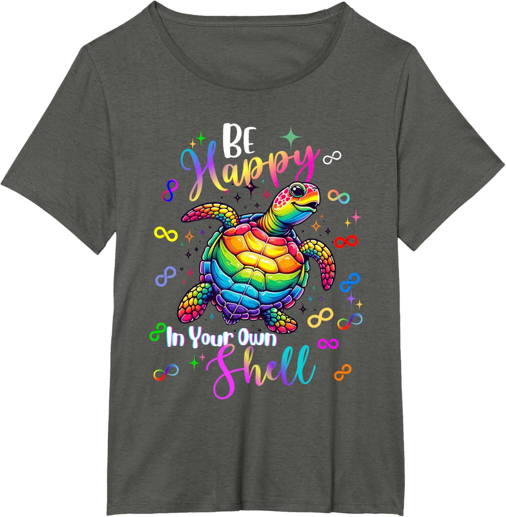 Rainbow Turtle Be Happy In Your Own Shell Autism Awareness