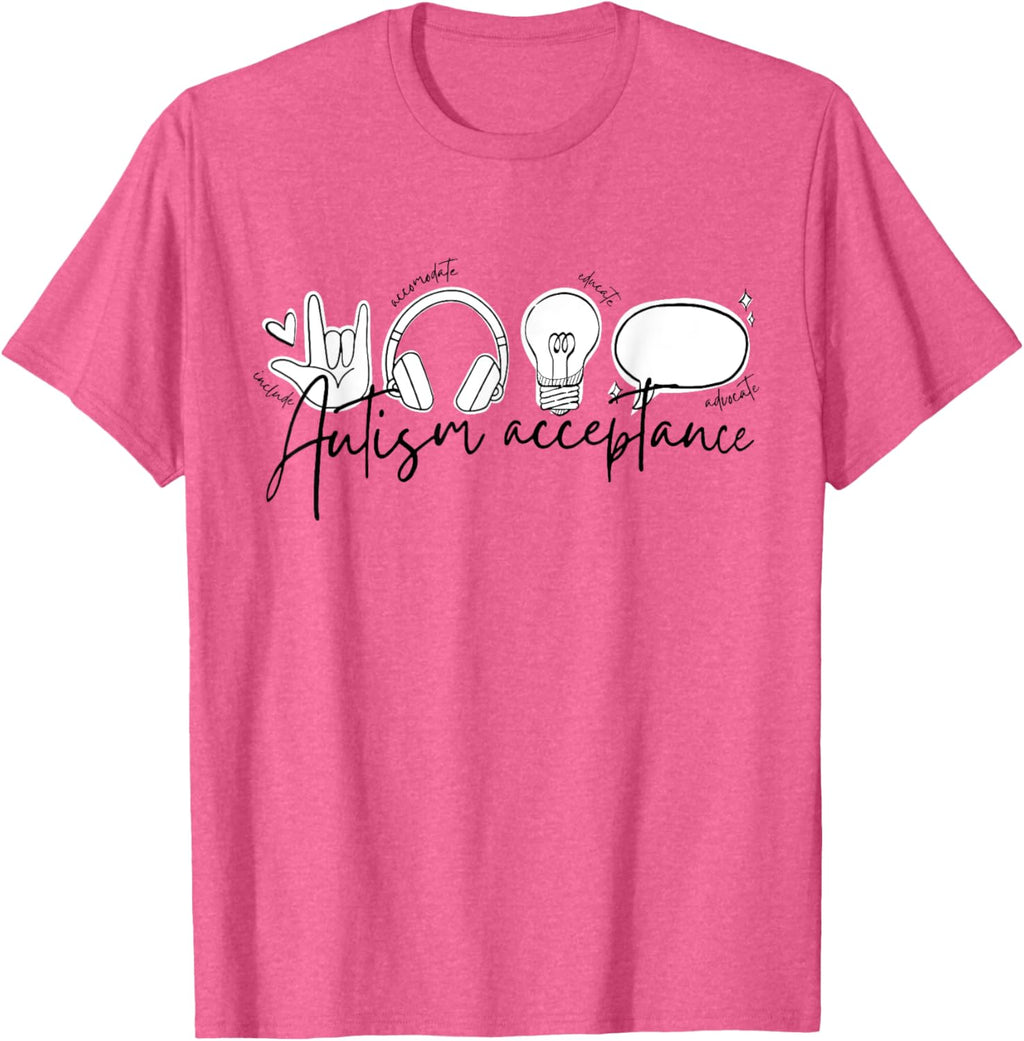 Autism Awareness Acceptance Shirt Support Mom Women Kid