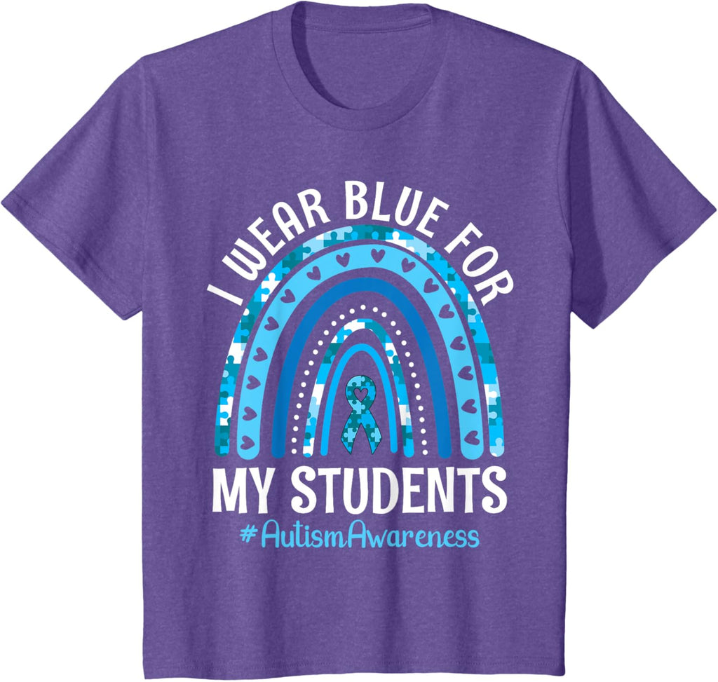 Happy Teacher I Wear Blue For My Students Autism Awareness