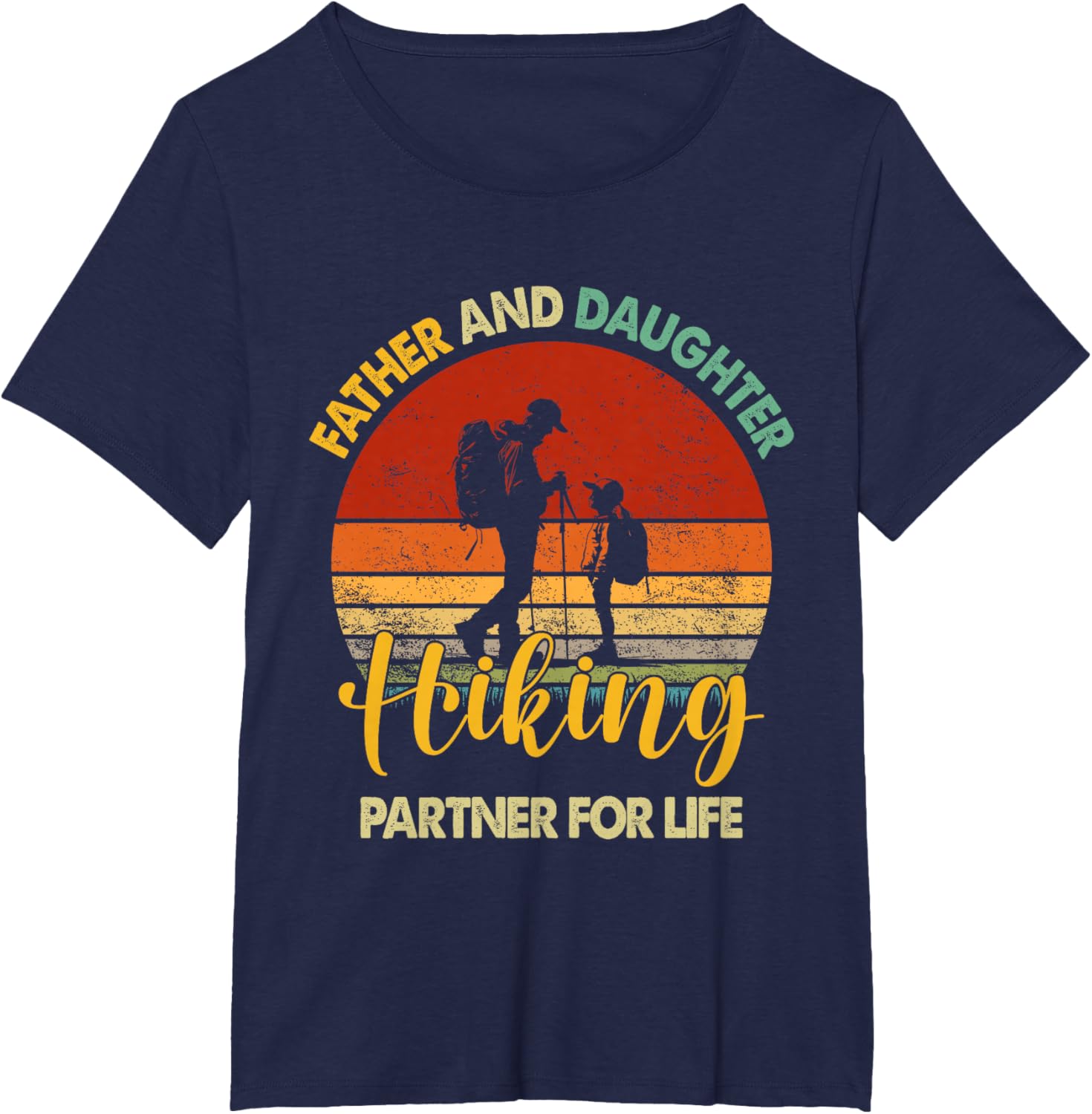 Retro Father Daughter Hiking Partner For Life Fathers Day
