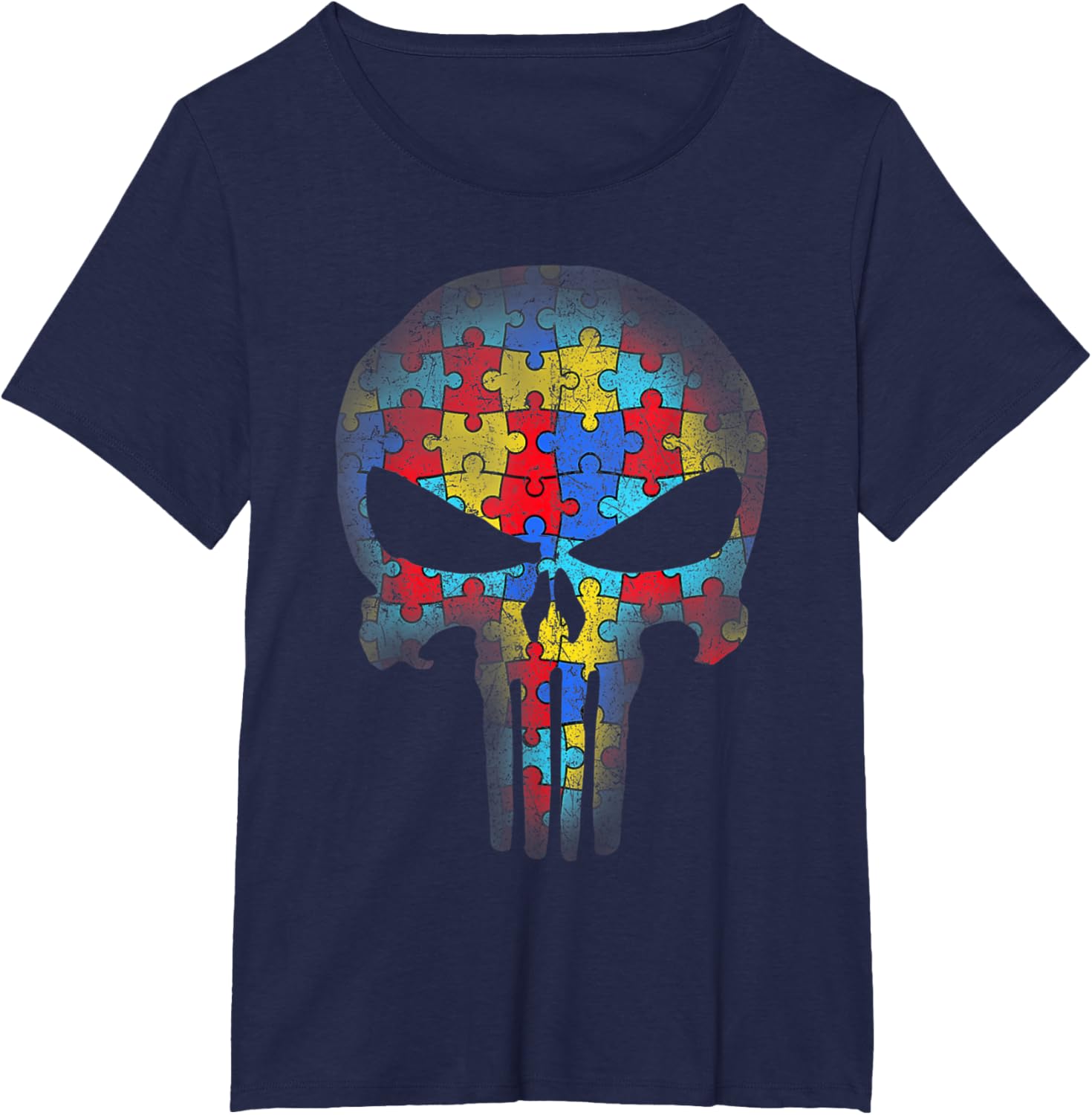 Skull Autism Awareness Puzzle Piece Mens Womens Kids