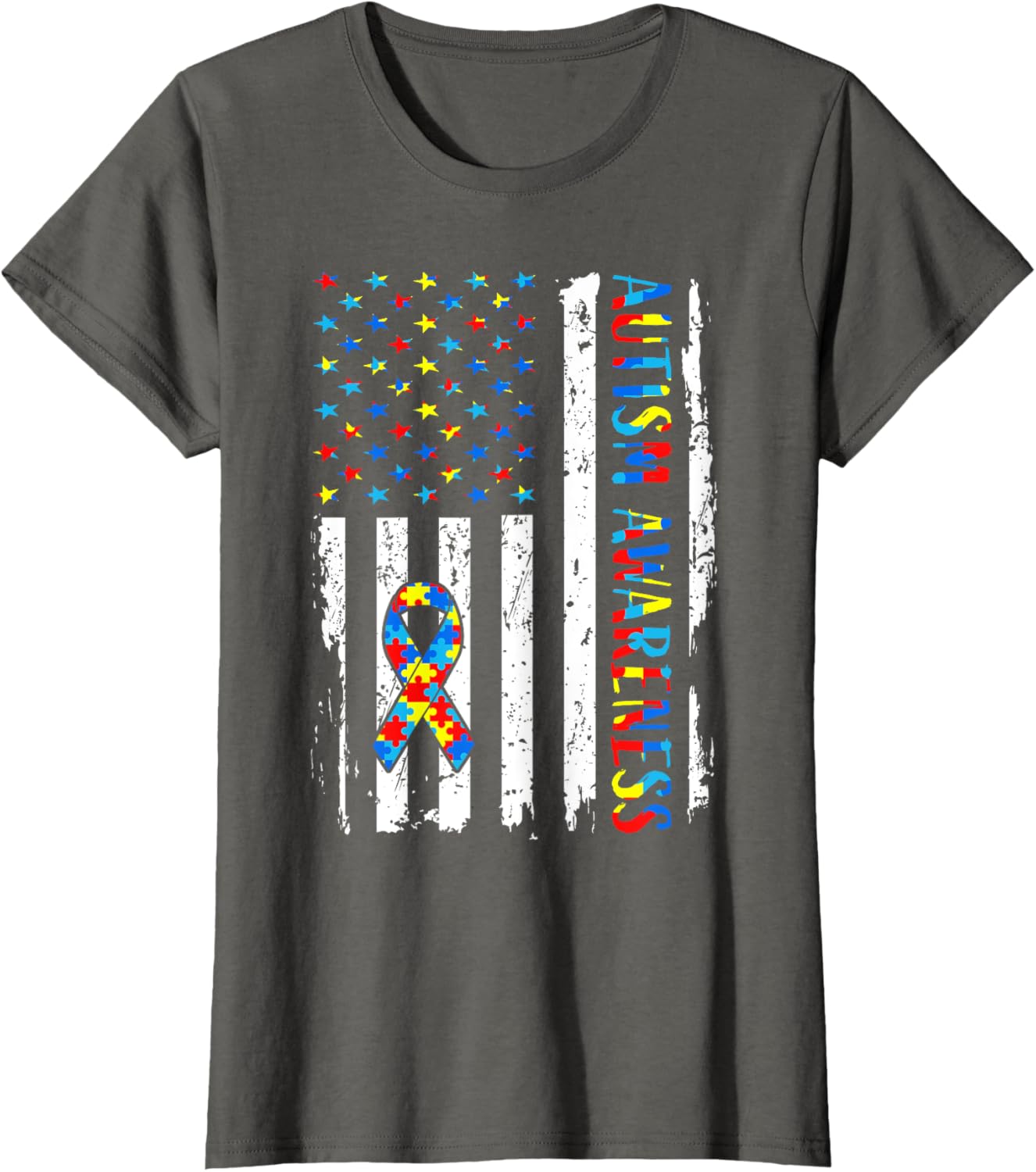 Autism Awareness Mom Dad USA flag Autistic Awareness Autism