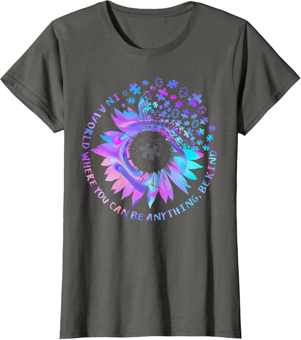Be Kind Autism Awareness Kindness Sunflower Tie Dye Puzzle