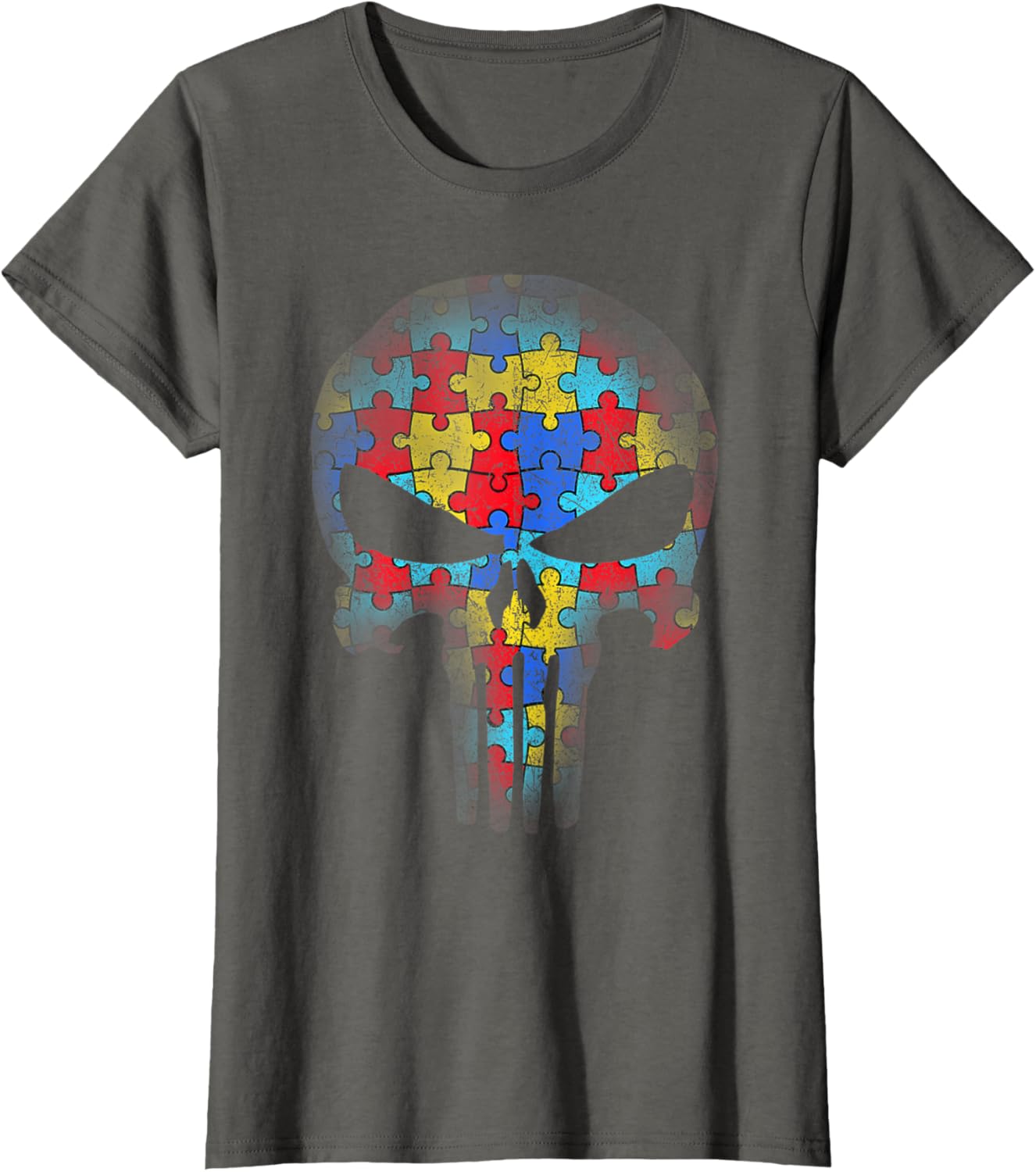 Skull Autism Awareness Puzzle Piece Mens Womens Kids