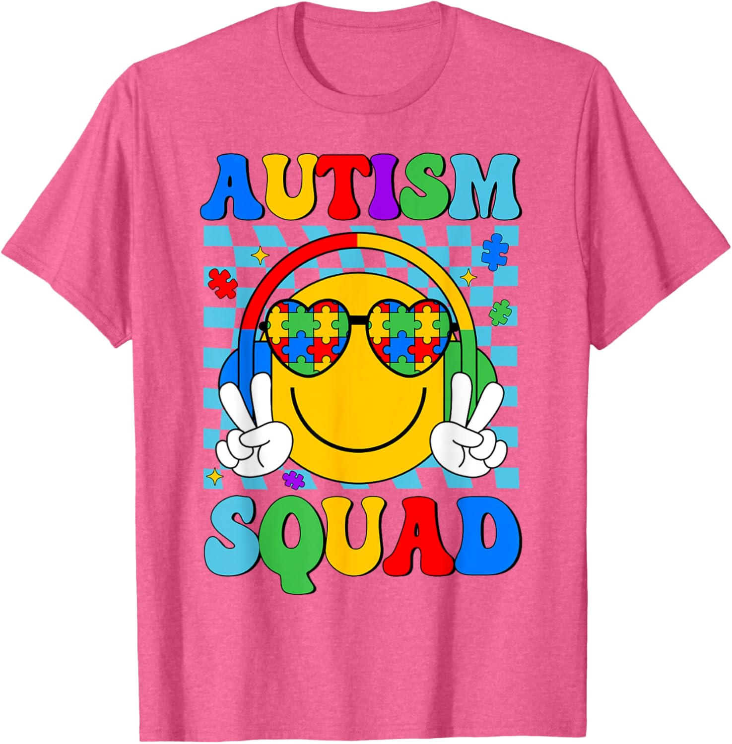 Autism Awareness Autism Squad Support Smile Face Women Men