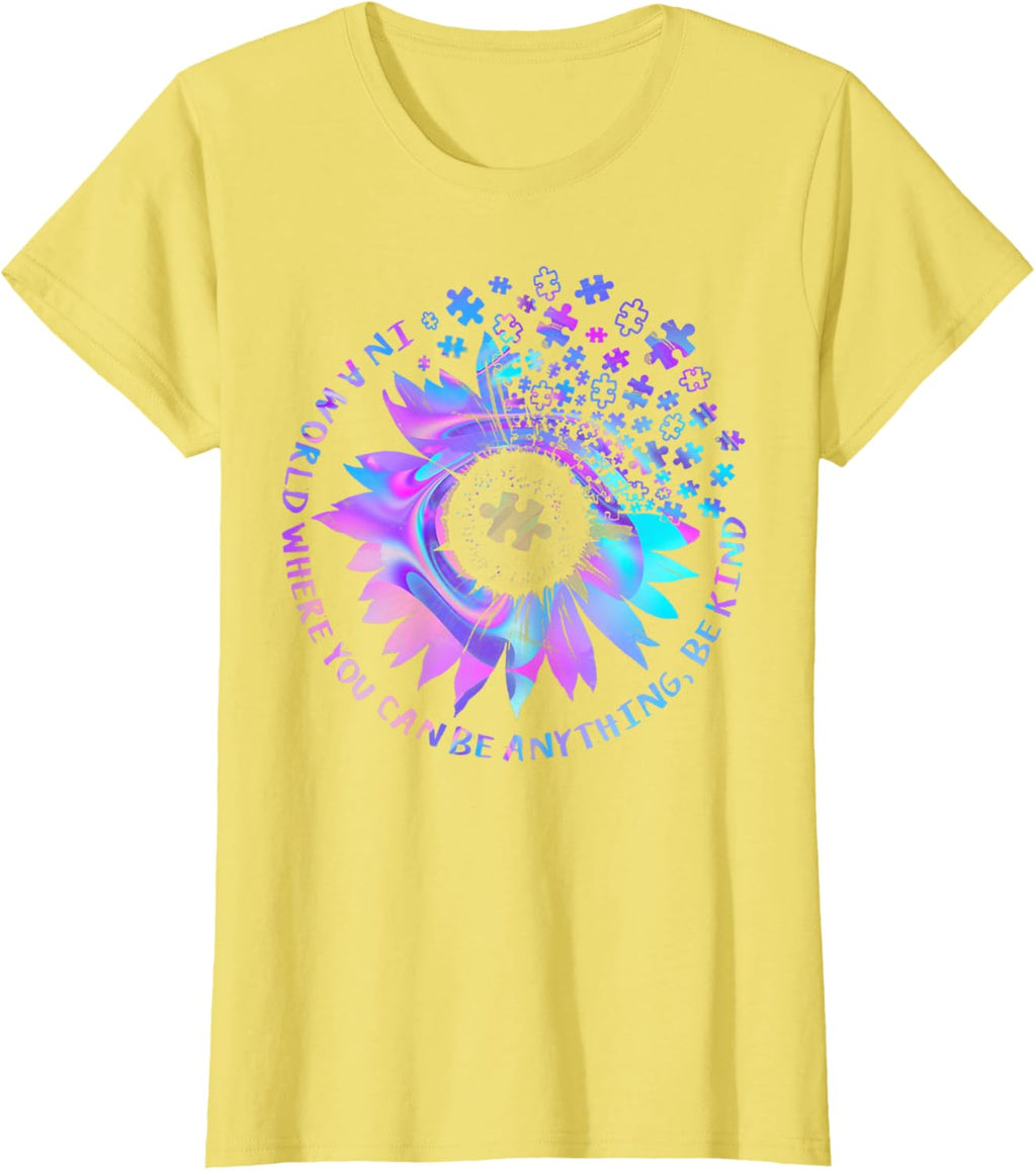 Be Kind Autism Awareness Kindness Sunflower Tie Dye Puzzle