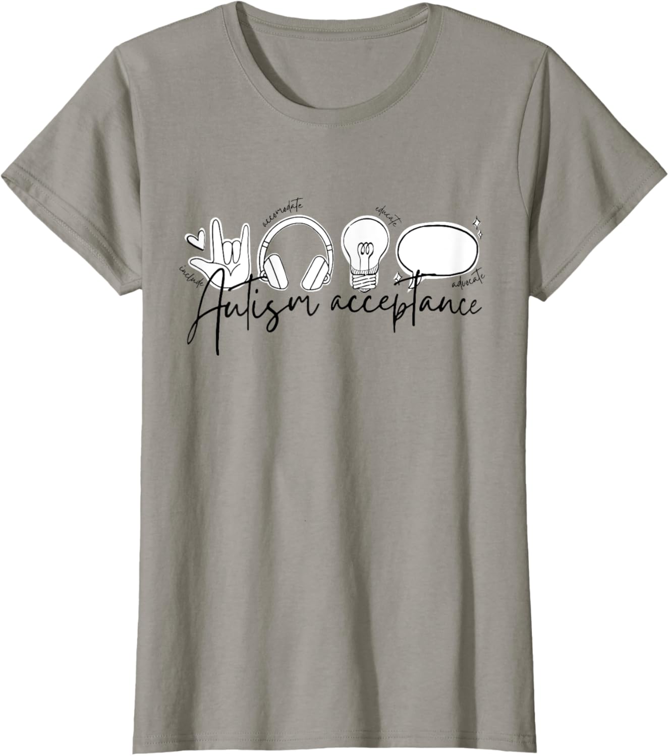 Autism Awareness Acceptance Shirt Support Mom Women Kid