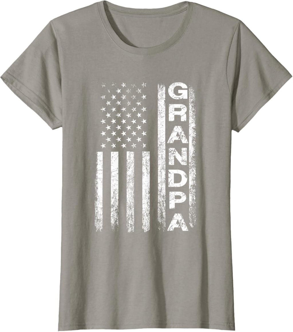 Grandpa Vintage American Flag Father's Day 4th of July Papa