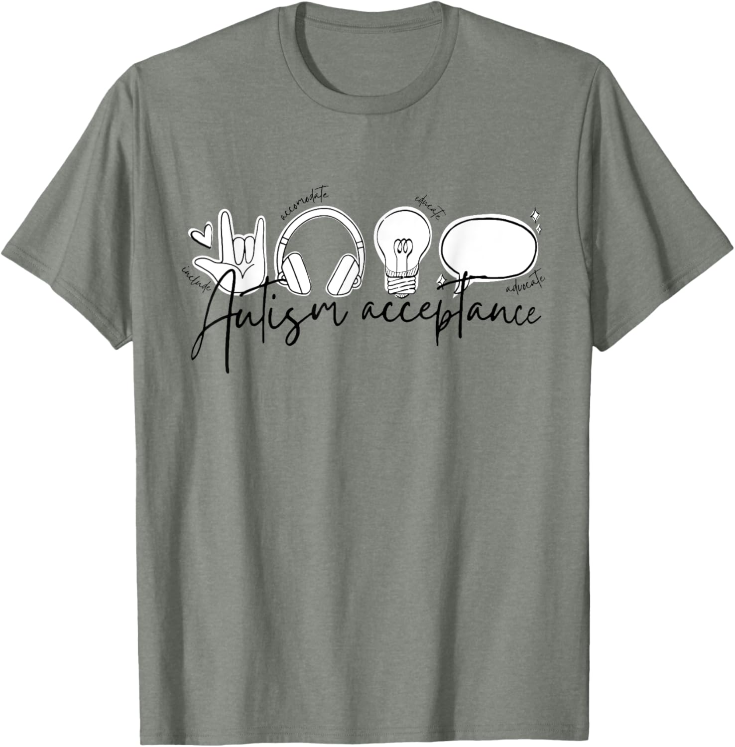 Autism Awareness Acceptance Shirt Support Mom Women Kid