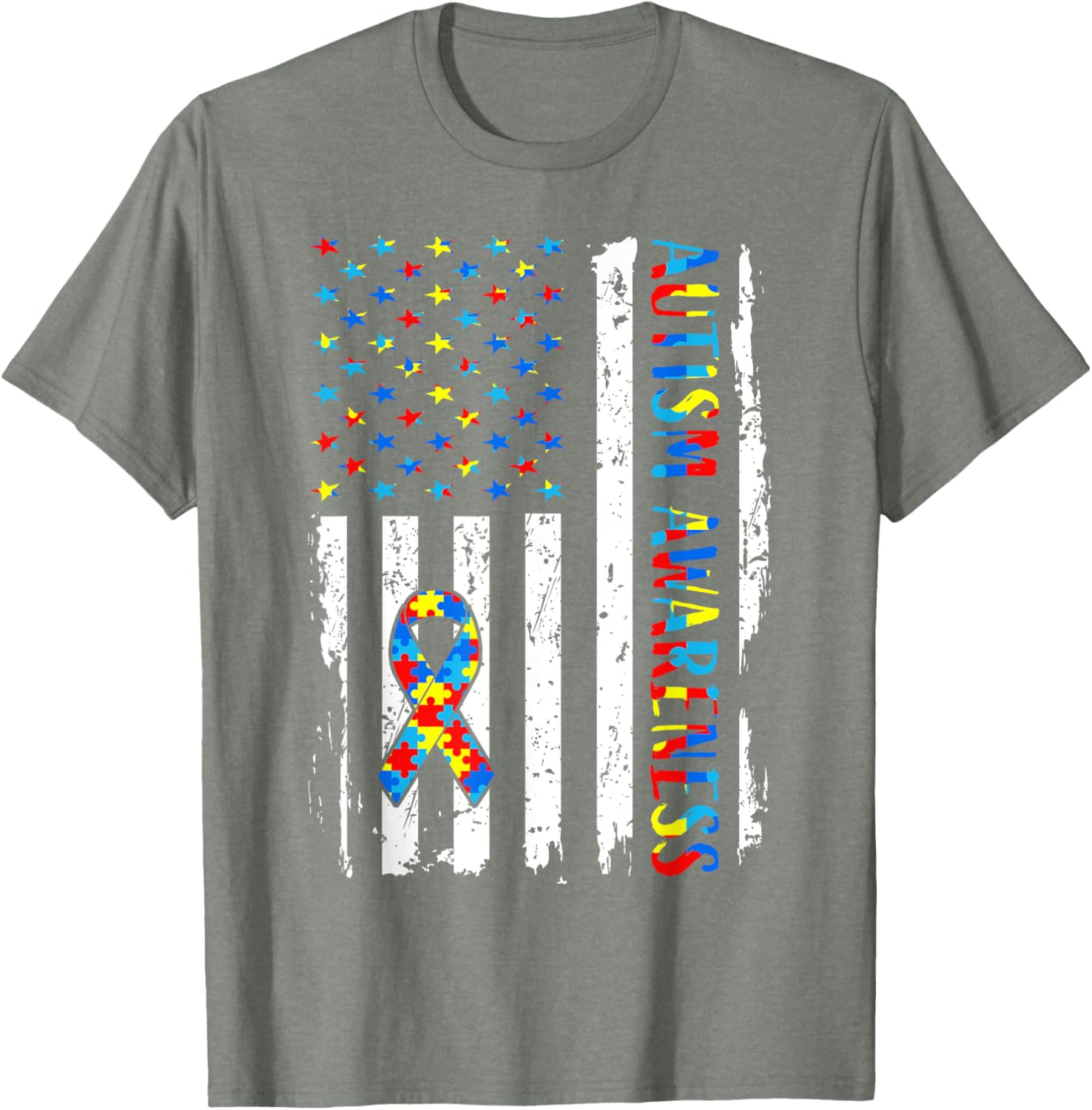 Autism Awareness Mom Dad USA flag Autistic Awareness Autism