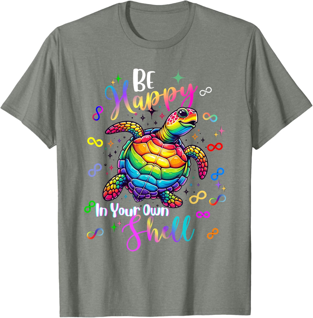 Rainbow Turtle Be Happy In Your Own Shell Autism Awareness