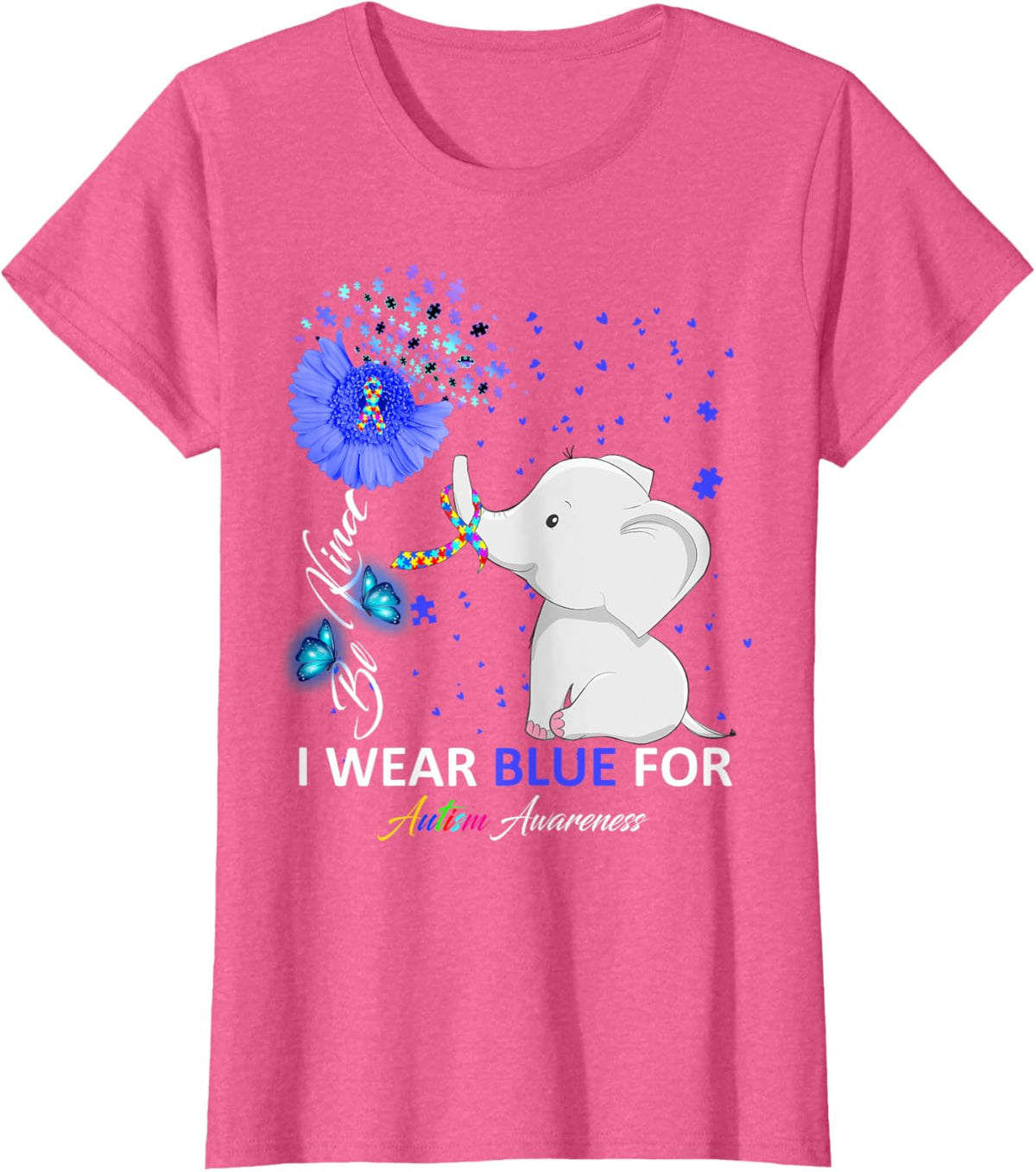 I Wear Blue Autism Awareness - Elephant Autism Awareness