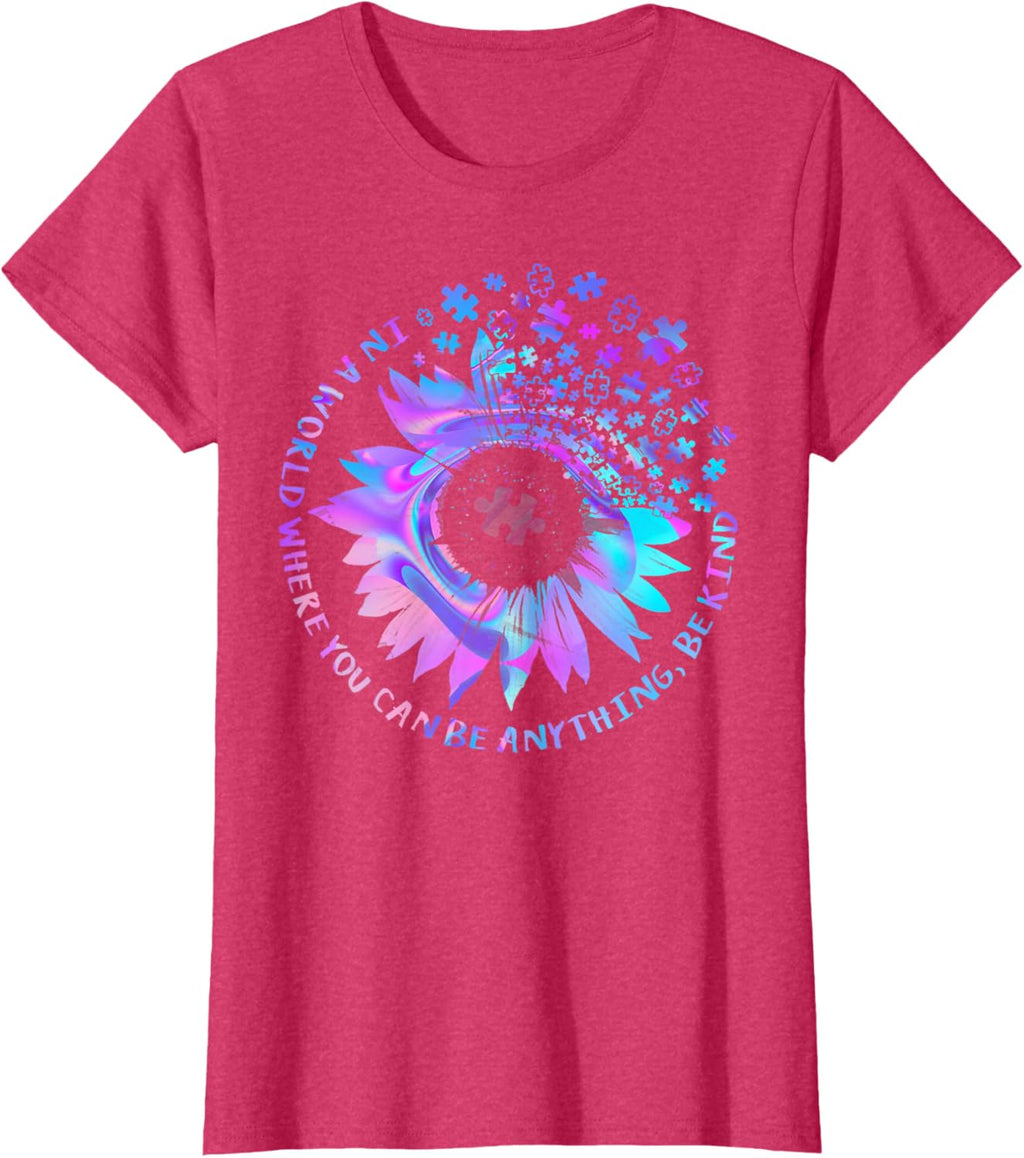 Be Kind Autism Awareness Kindness Sunflower Tie Dye Puzzle