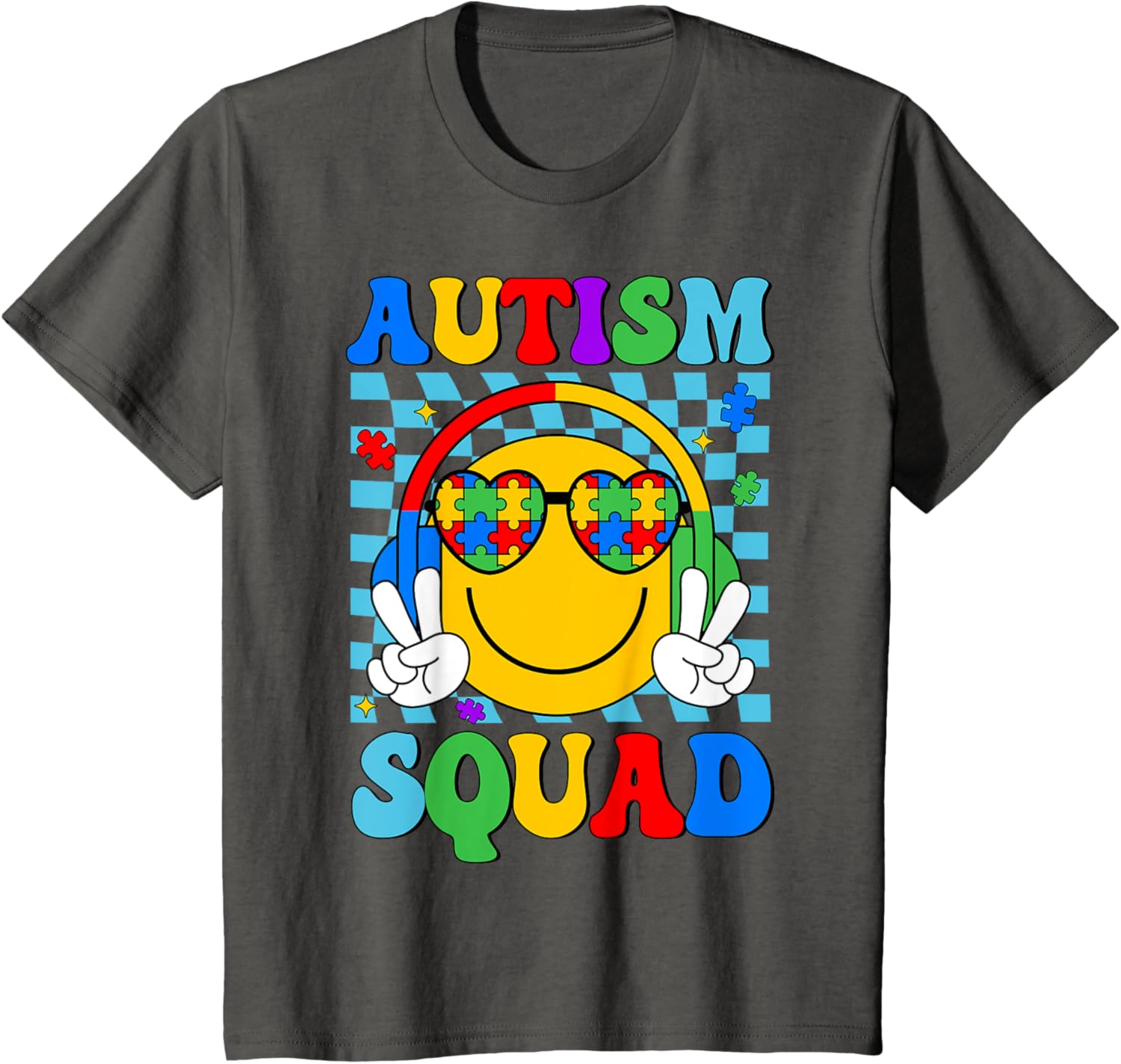 Autism Awareness Autism Squad Support Smile Face Women Men