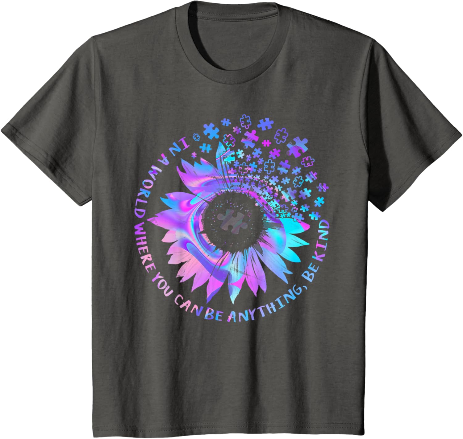 Be Kind Autism Awareness Kindness Sunflower Tie Dye Puzzle