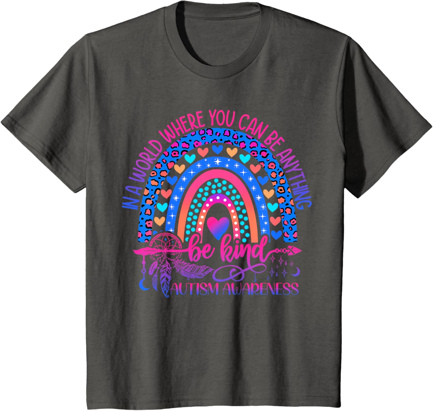 Autism Awareness Be Kind Leopard Rainbow Choose Kindness