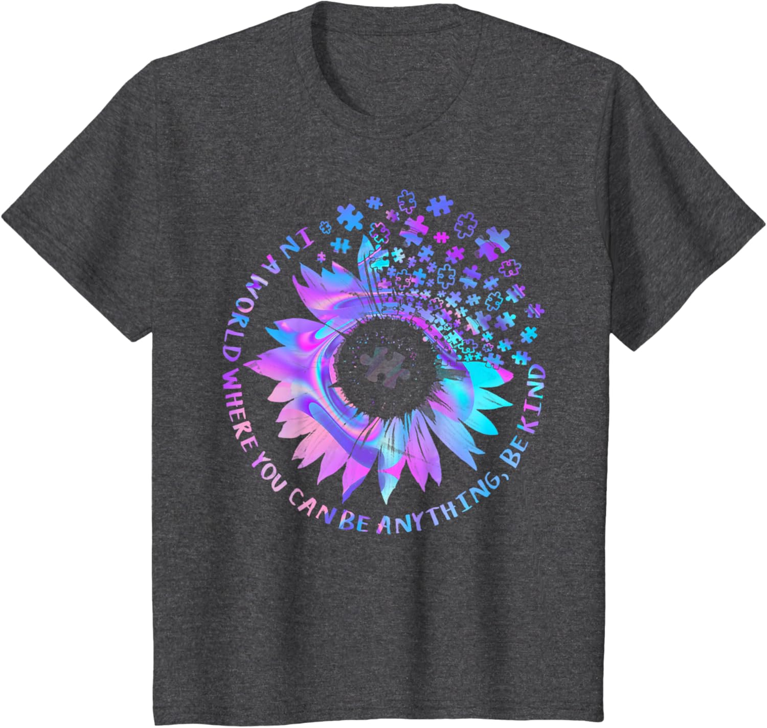 Be Kind Autism Awareness Kindness Sunflower Tie Dye Puzzle