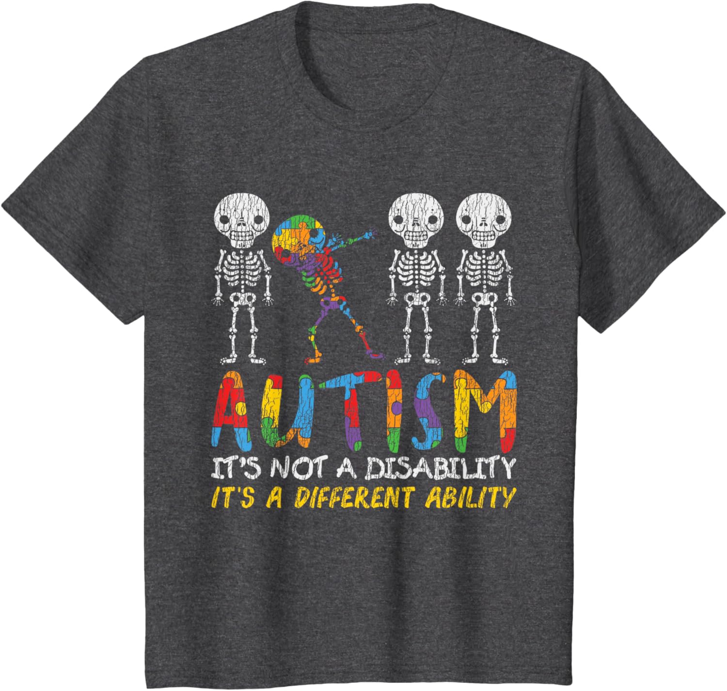 Autism Awerness - Skeleton Dabbing Autistic Kids Awareness
