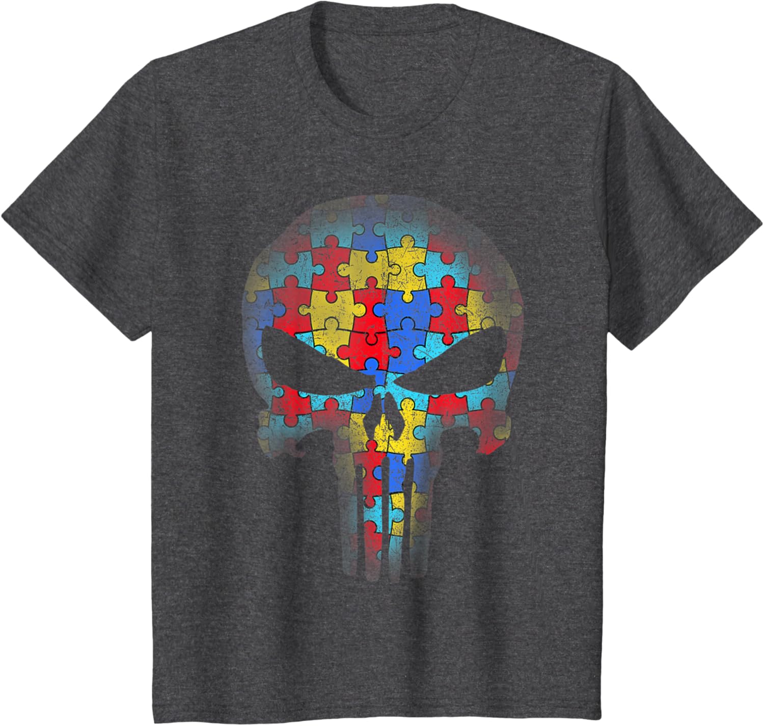 Skull Autism Awareness Puzzle Piece Mens Womens Kids