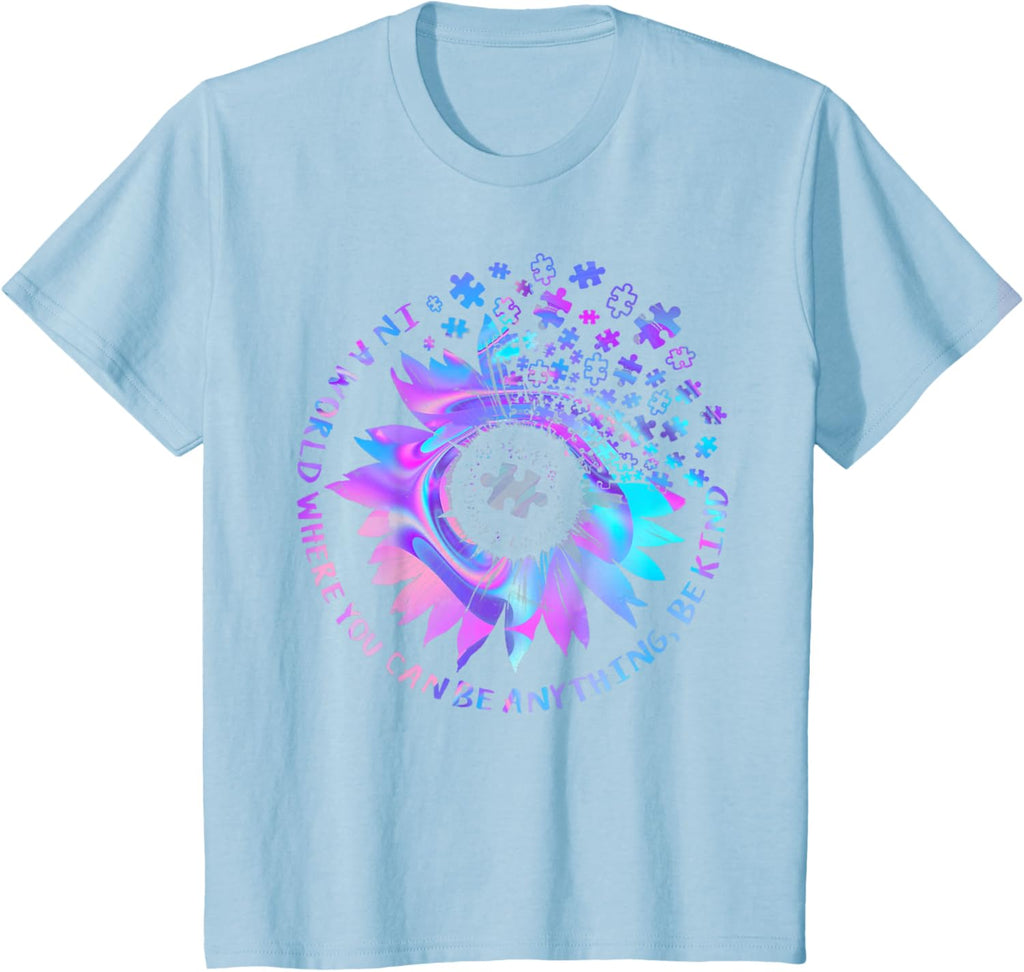 Be Kind Autism Awareness Kindness Sunflower Tie Dye Puzzle