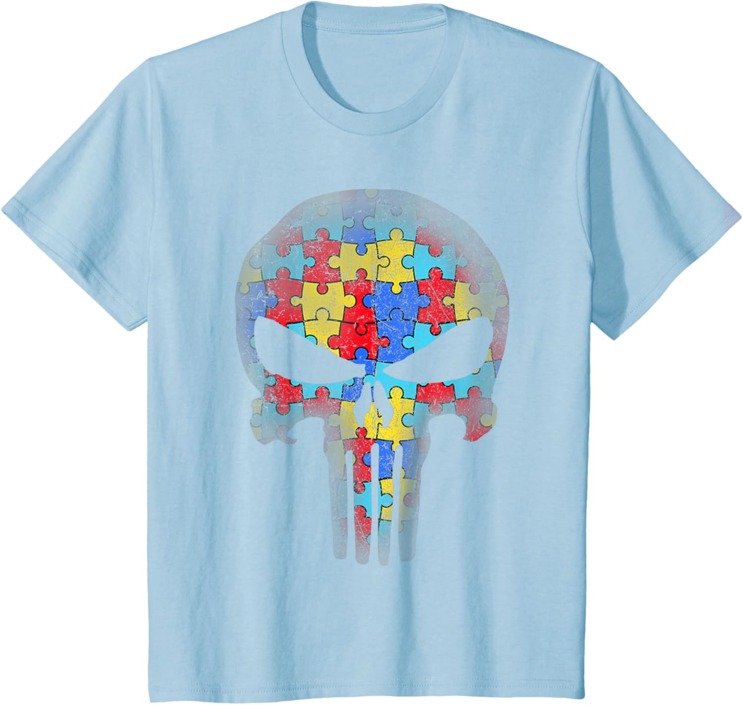 Skull Autism Awareness Puzzle Piece Mens Womens Kids