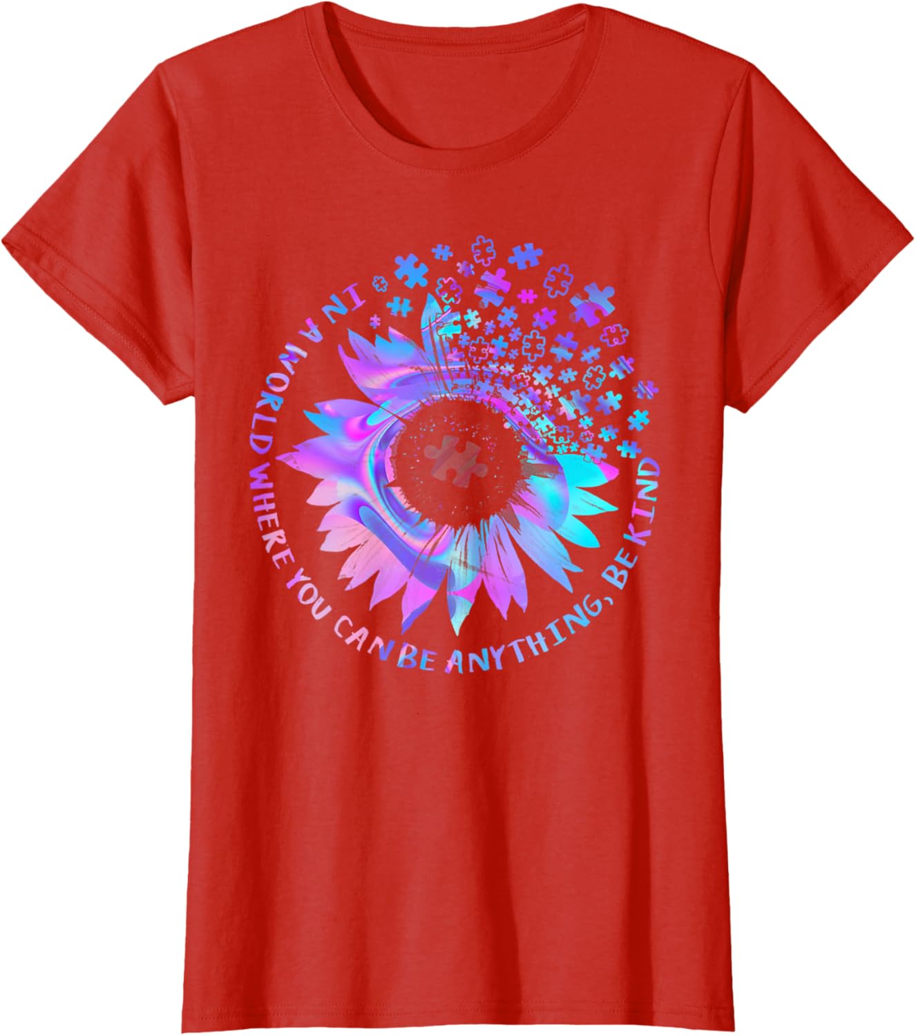 Be Kind Autism Awareness Kindness Sunflower Tie Dye Puzzle
