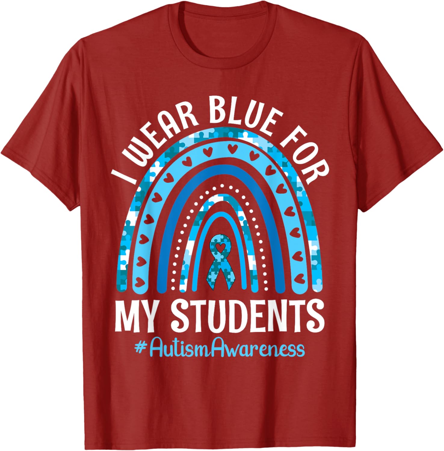 Happy Teacher I Wear Blue For My Students Autism Awareness