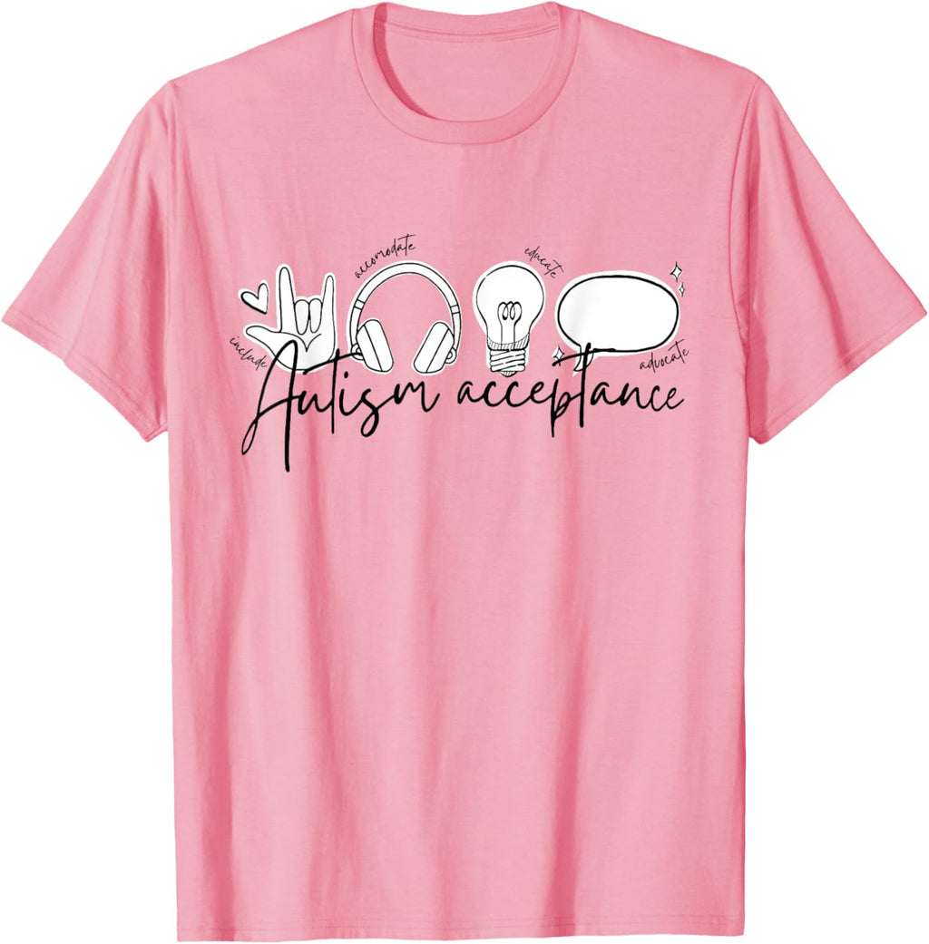 Autism Awareness Acceptance Shirt Support Mom Women Kid