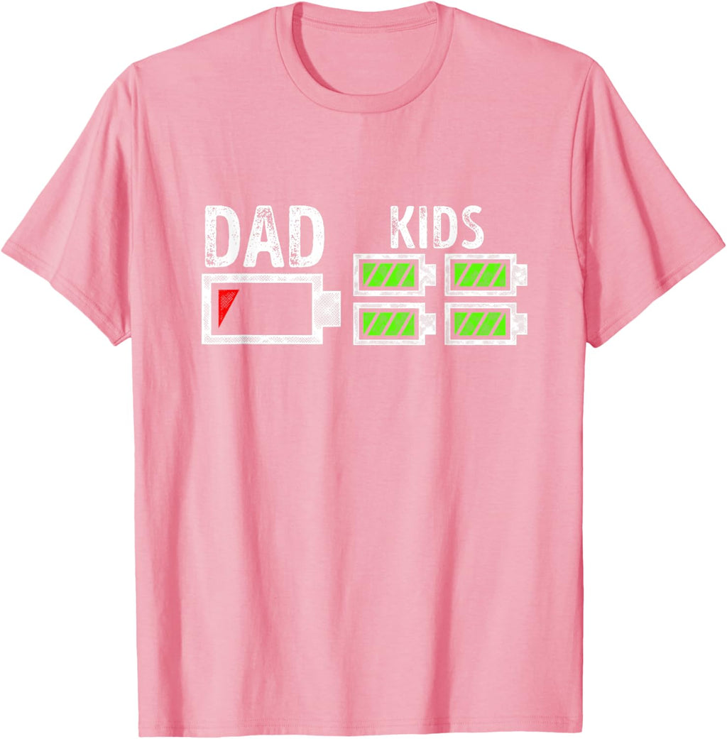 Dad of Four Low Battery Funny Father of 4 Kids Dad