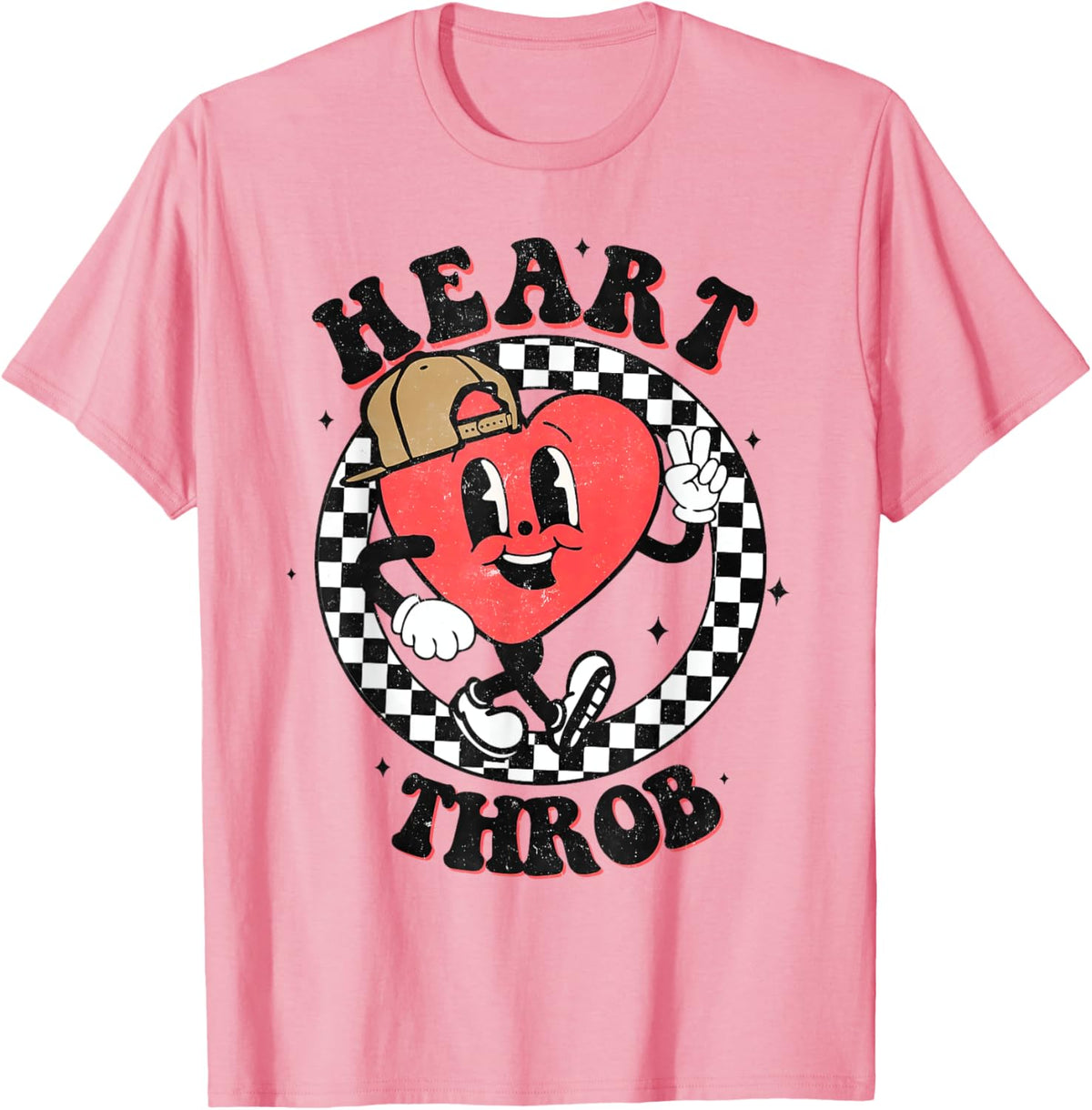 Retro Heart Throb Checkered Kid Preschool Boy Valentines Day